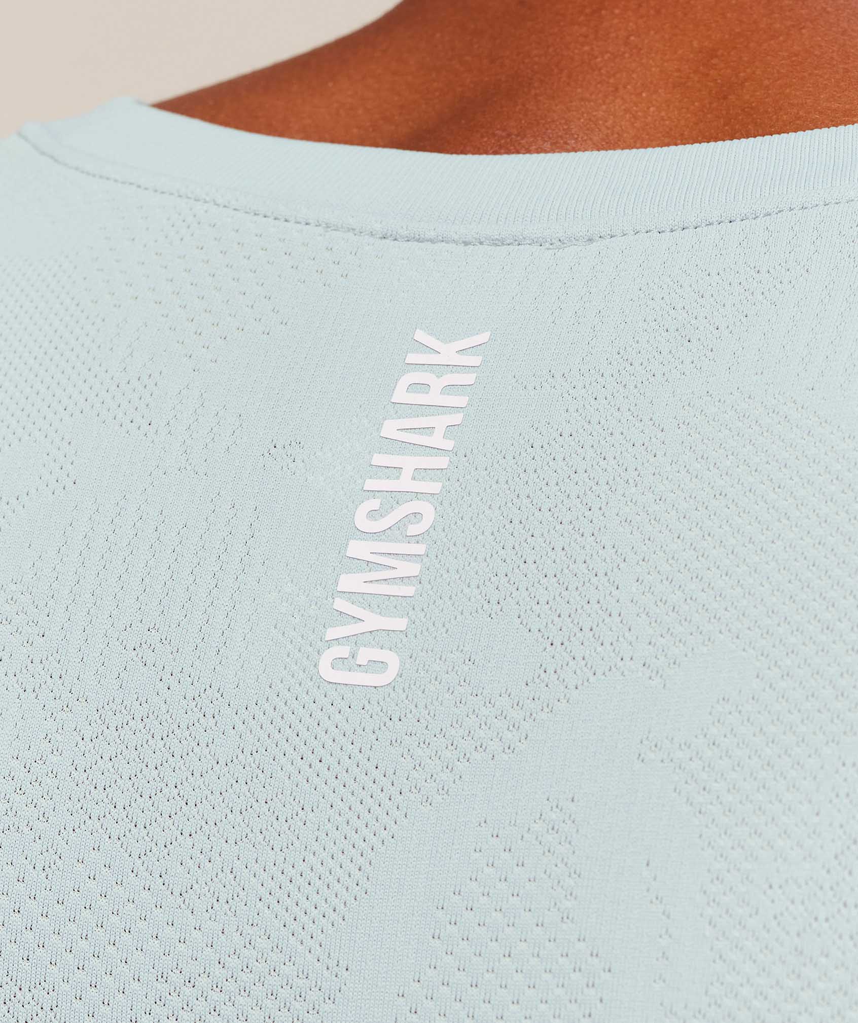 Gymshark Geo Seamless Tank - Smoke Blue/Soft White