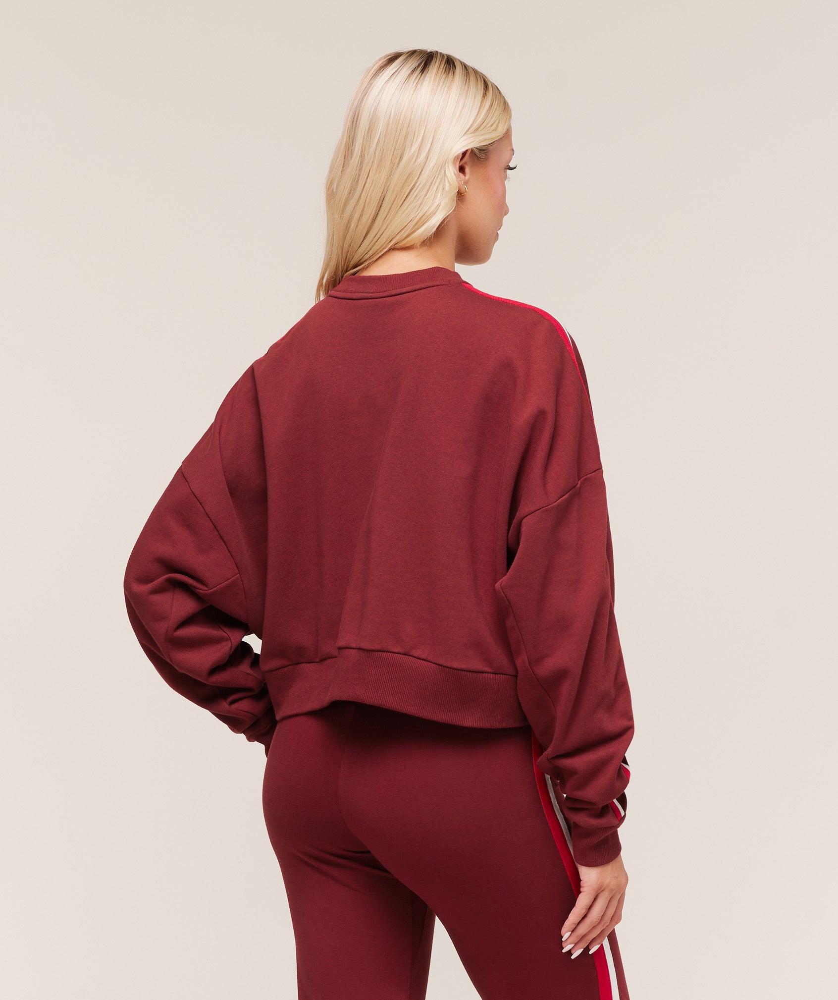 Gymshark Piping Midi Crew Neck - Sets Red/Carmine Red/Soft White