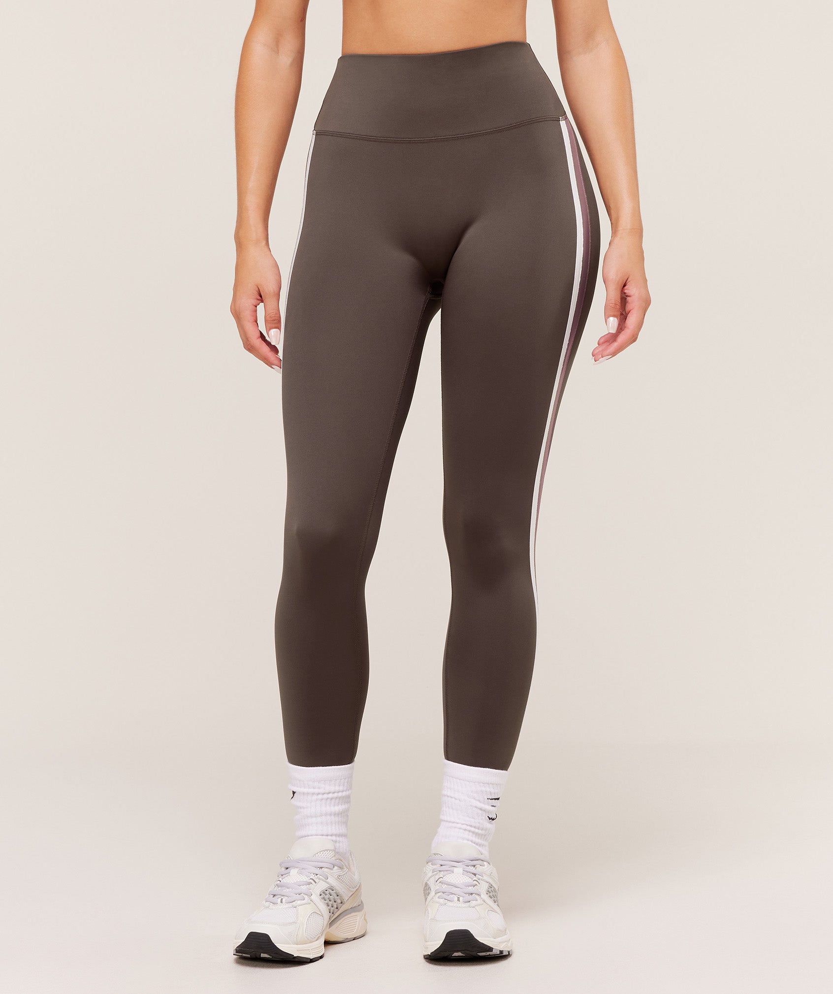 Gymshark Piping Legging - Walnut Brown/Chestnut Pink/Soft White