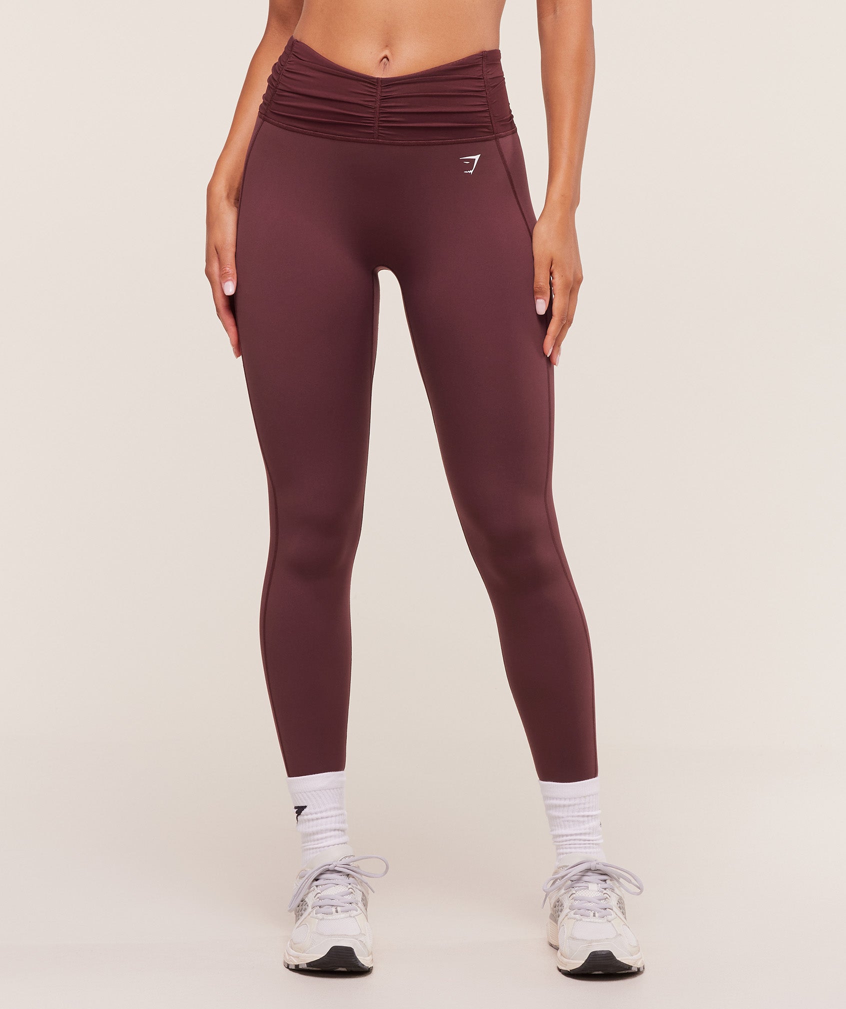 Gymshark Ruche Leggings - Rich Maroon