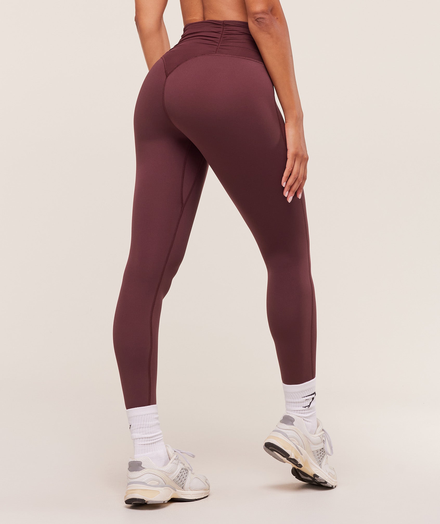 Gymshark Ruche Leggings - Rich Maroon