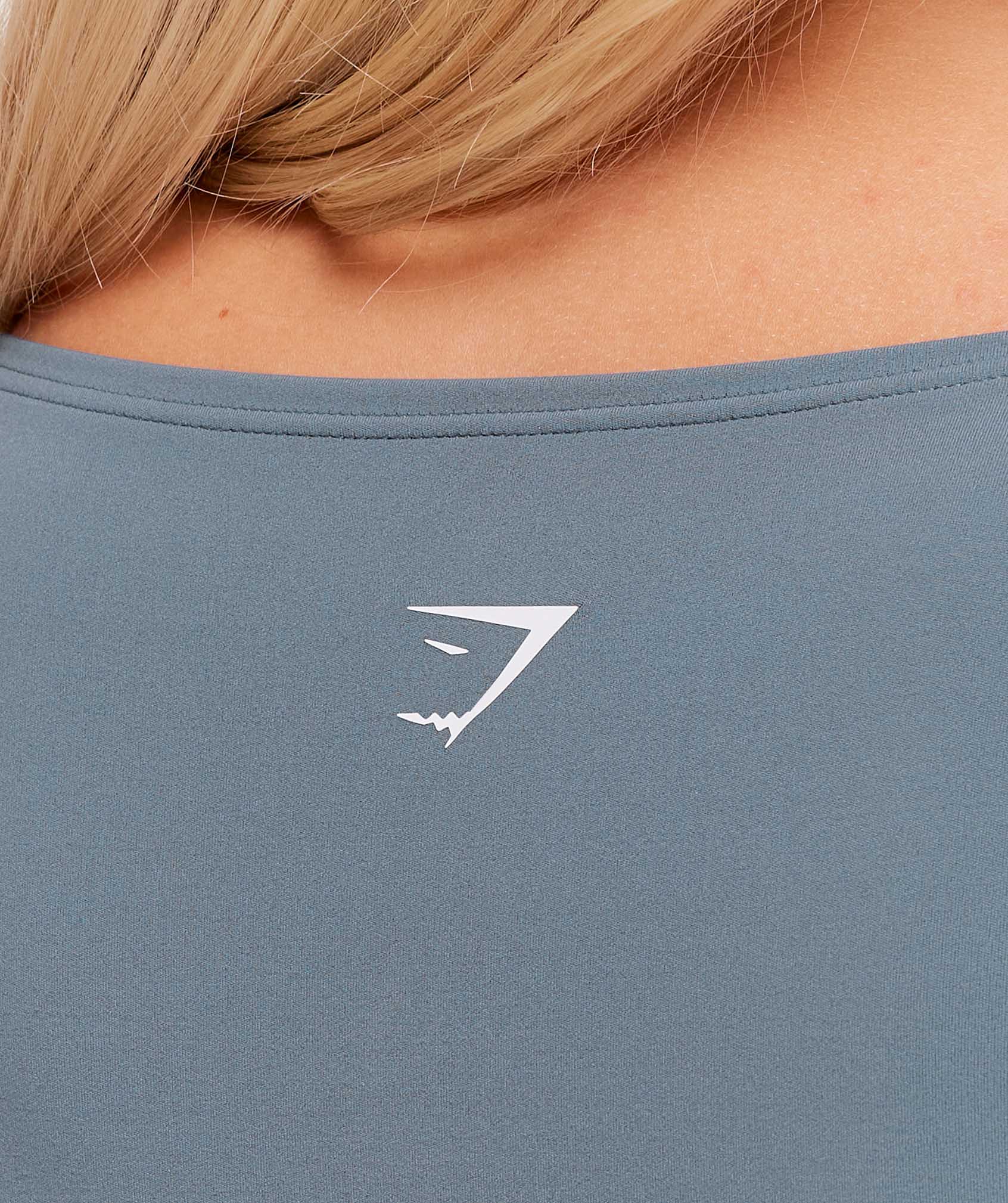 Gymshark Twist Front Long Sleeve Crop Top - Iron Blue