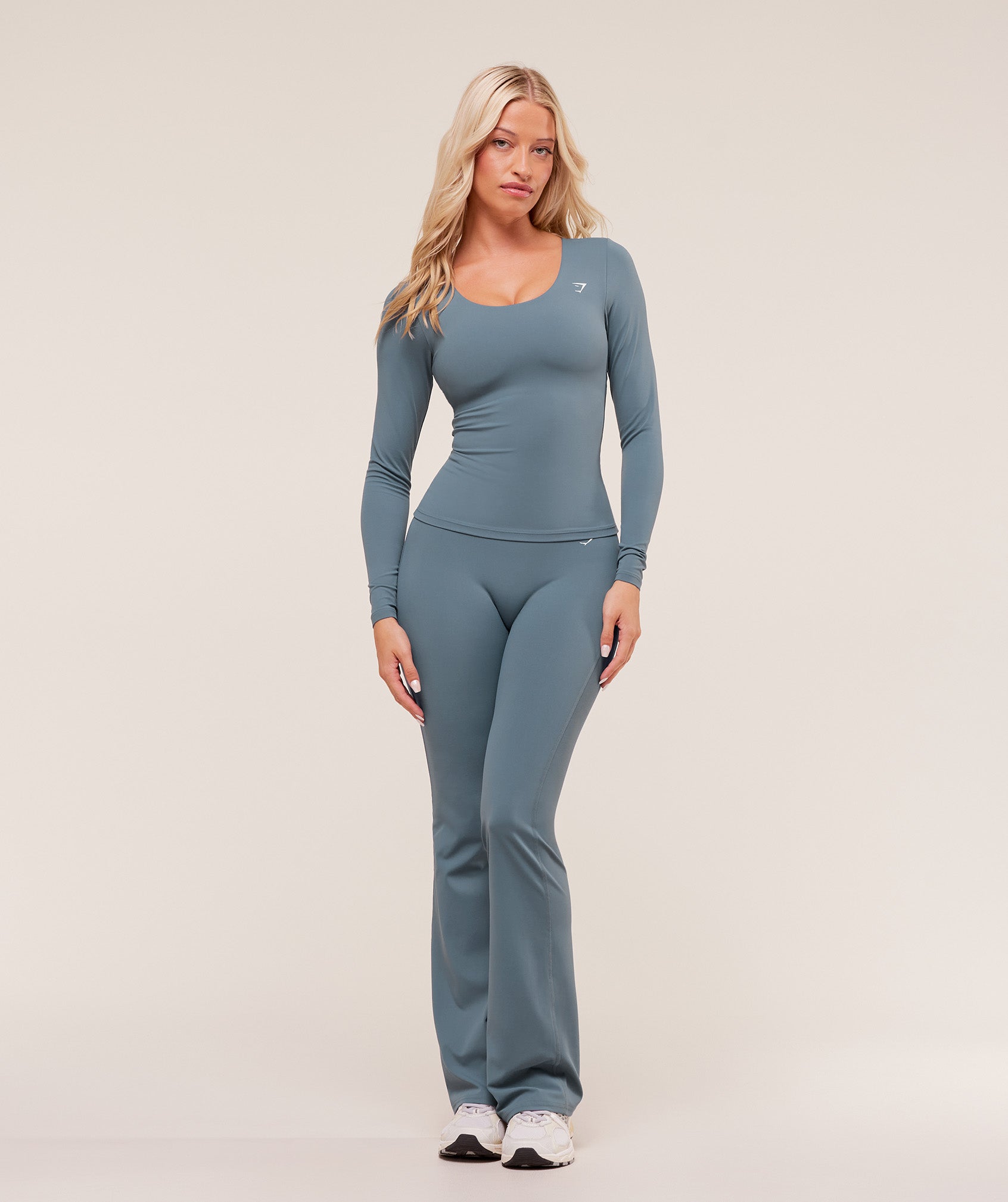 Gymshark Twist Back Long Sleeve Top - Iron Blue