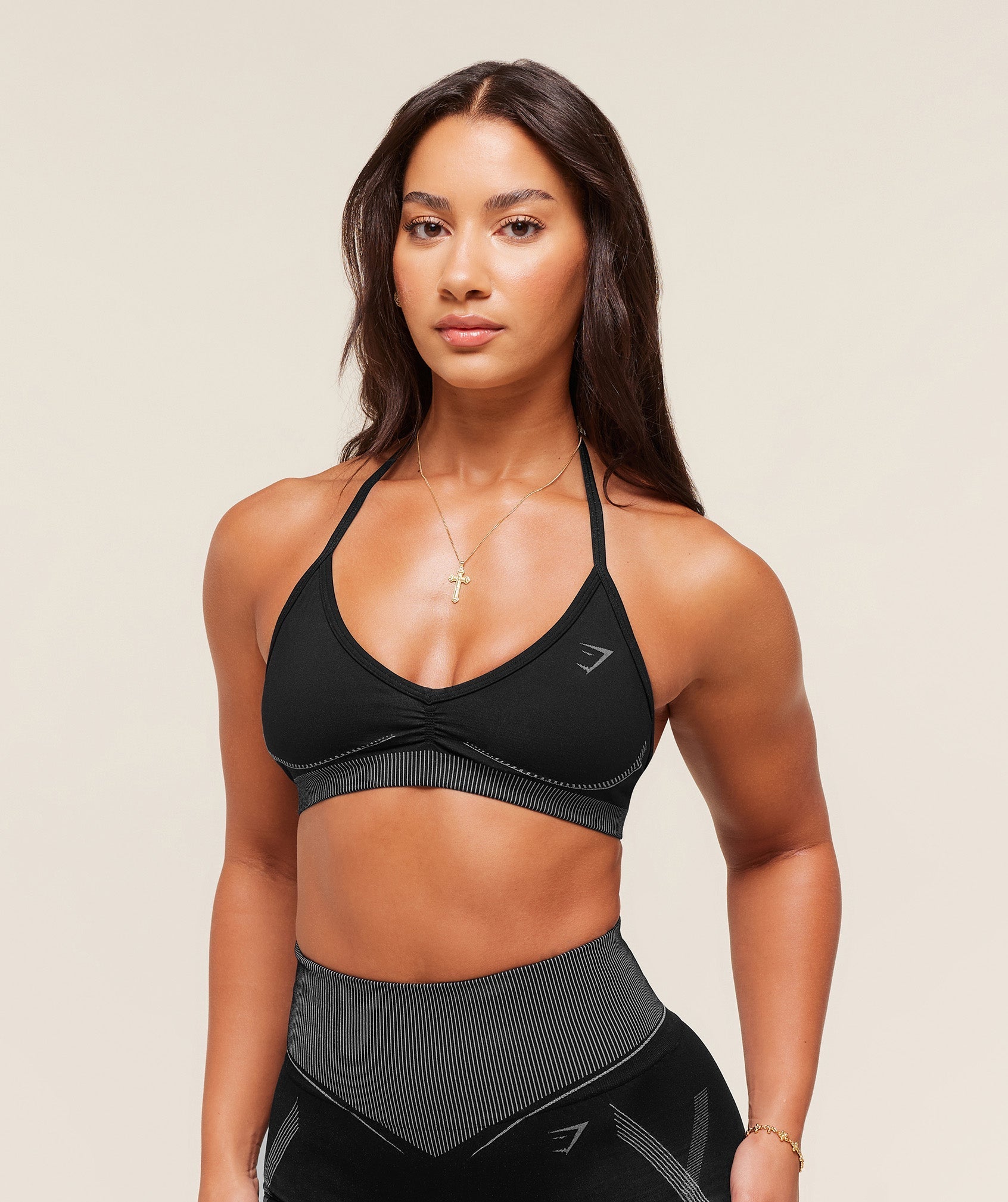 Gymshark x Analis Seamless Sports Bra - Black/Silver Grey