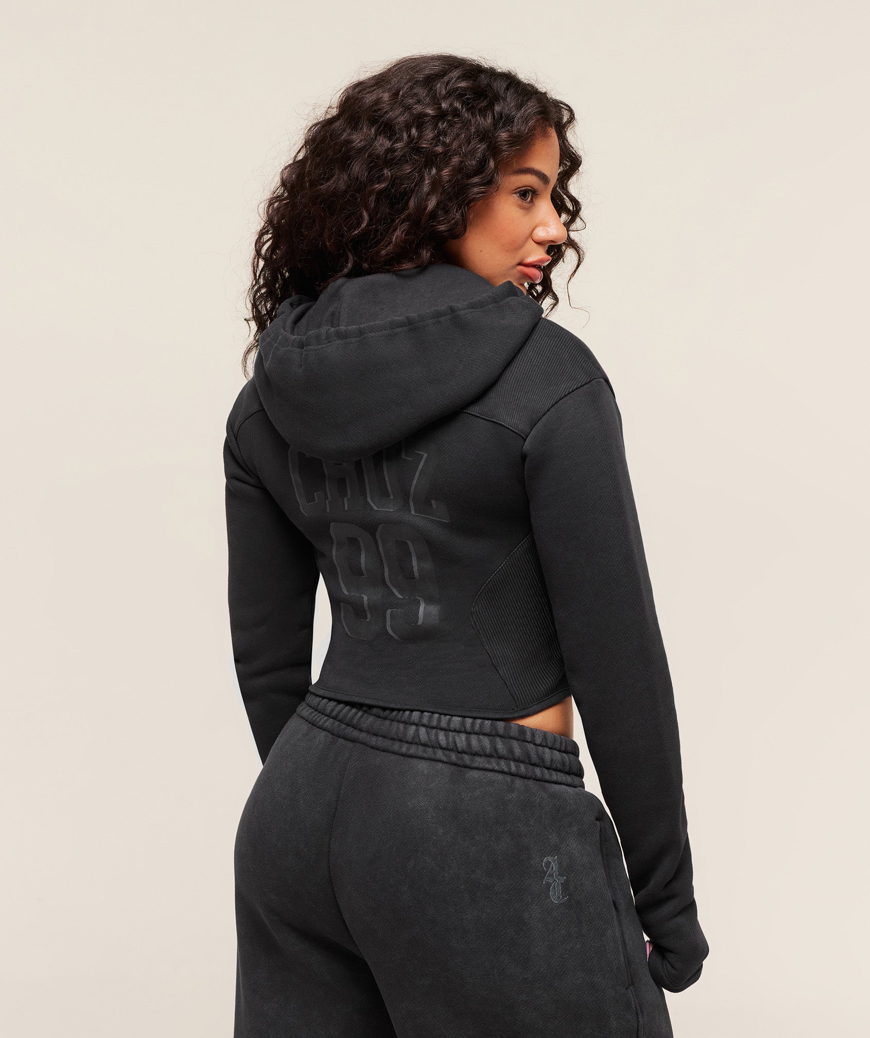 Gymshark x Analis Zip Up Hoodie - Black/Wash
