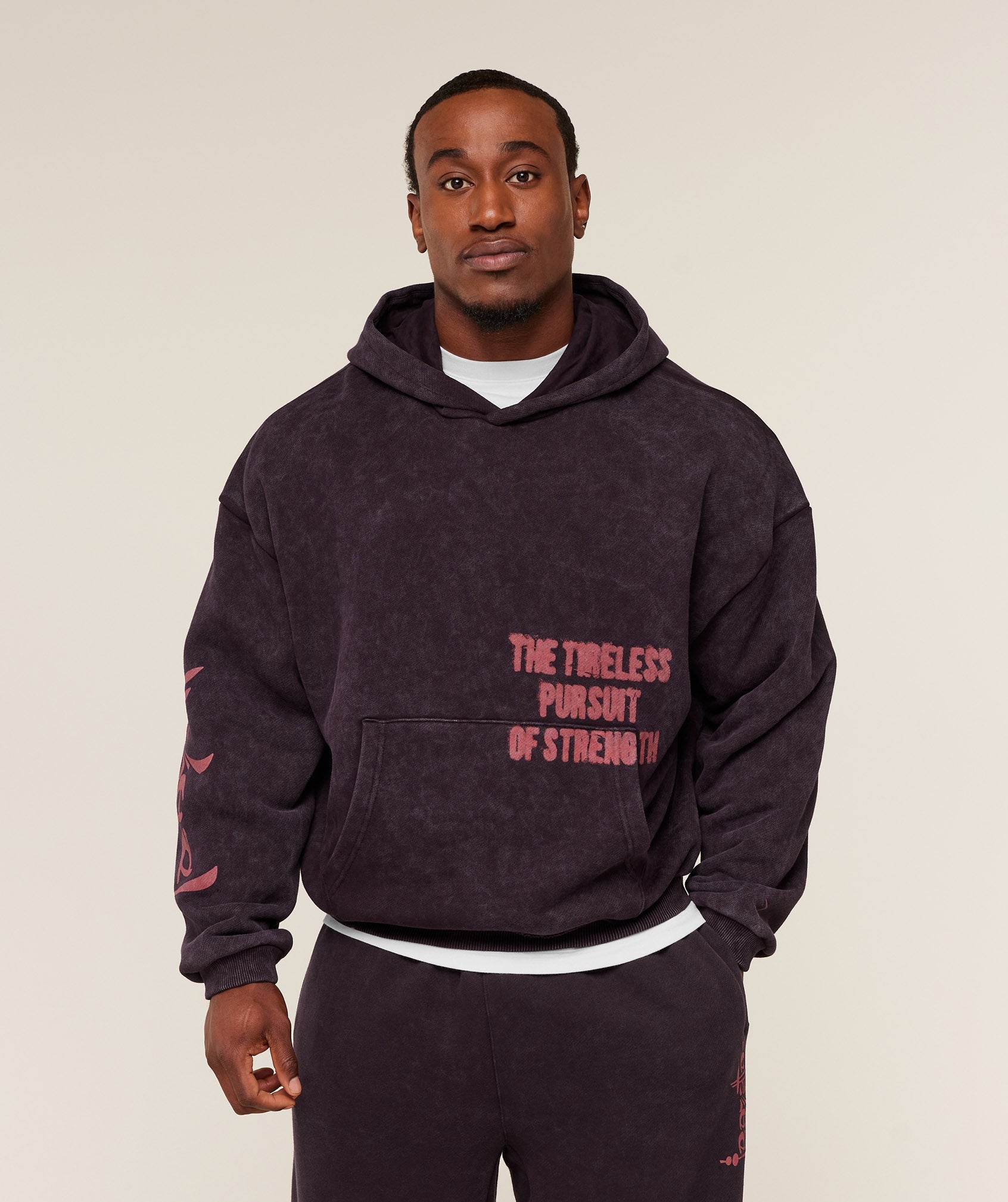 Gymshark Power x Frazetta Graphic Hoodie - Asphalt Grey/Plum Brown