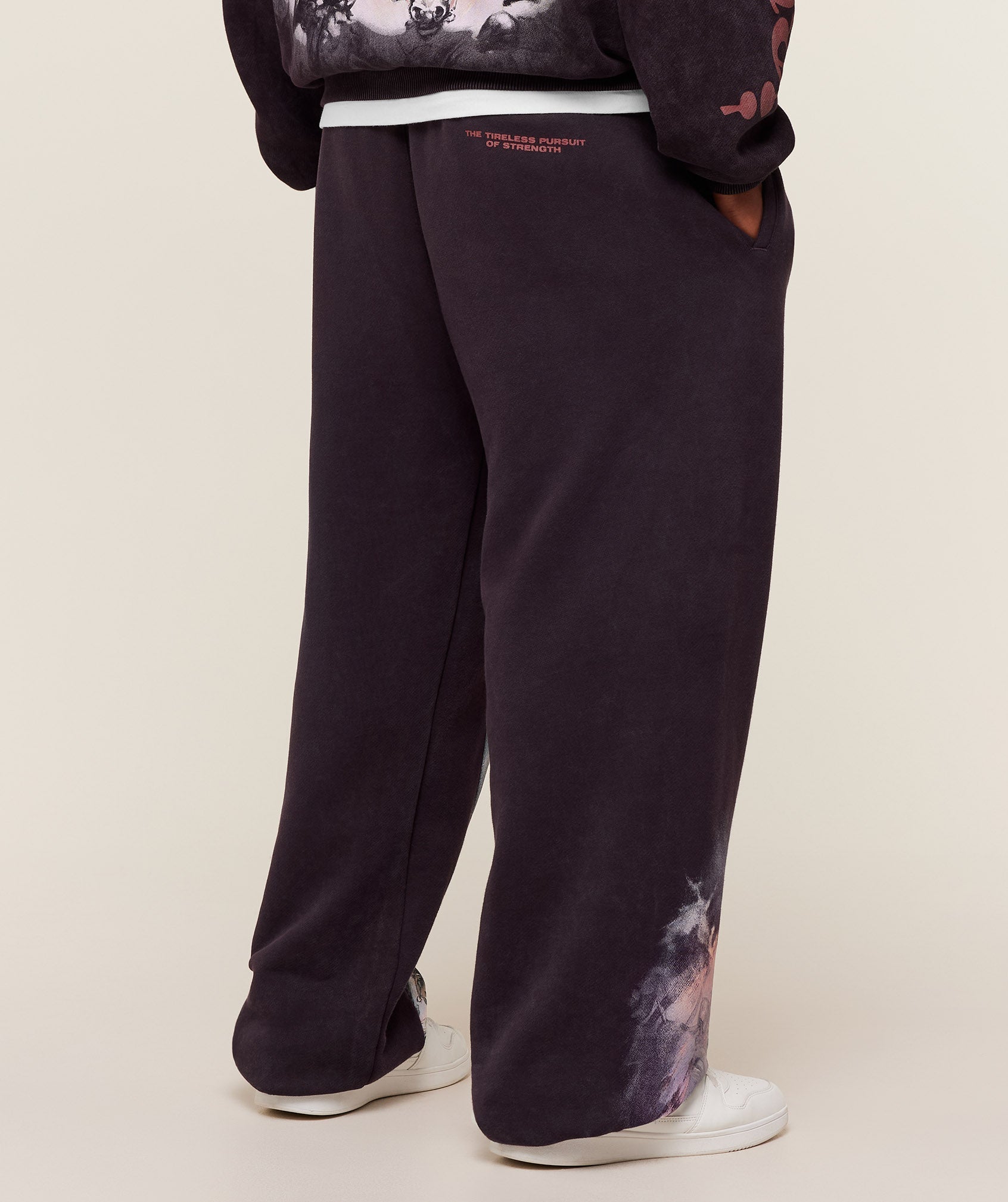 Gymshark Power x Frazetta Graphic Joggers - Asphalt Grey/Plum Brown