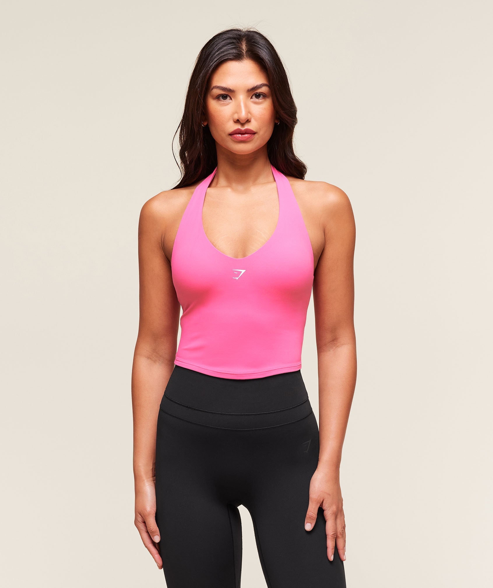 Gymshark Halter Neck Cami with Shelf - Energy Pink