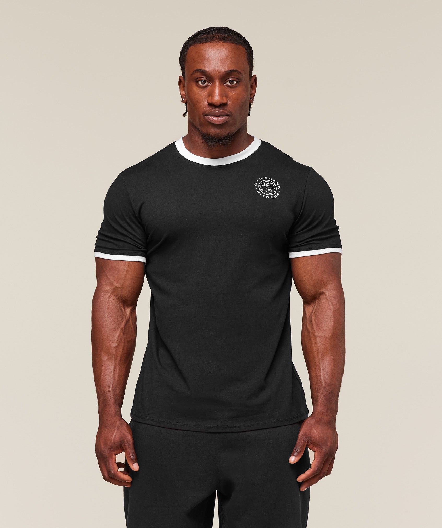 Gymshark Legacy Ringer T-Shirt - Black/White