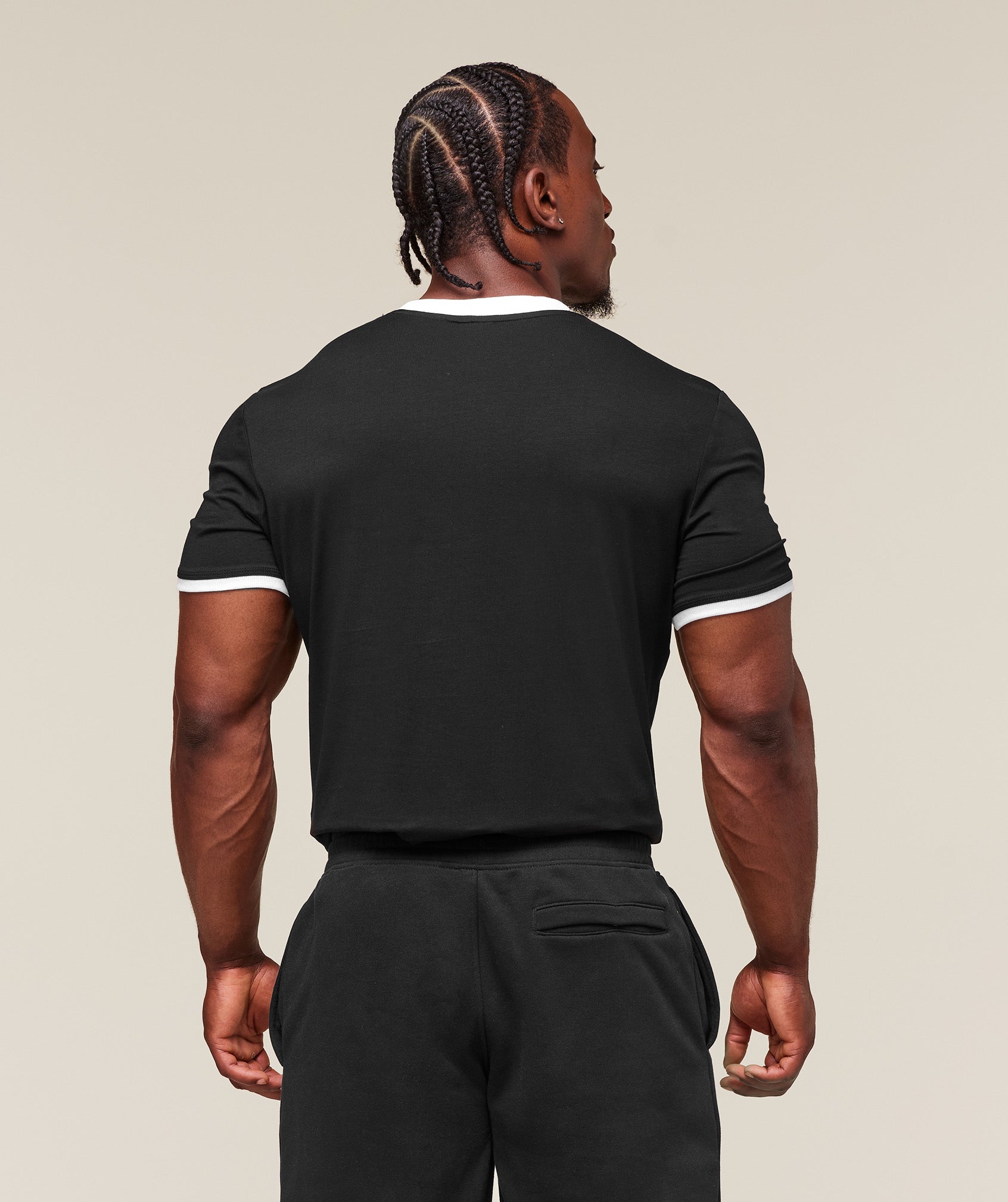 Gymshark Legacy Ringer T-Shirt - Black/White
