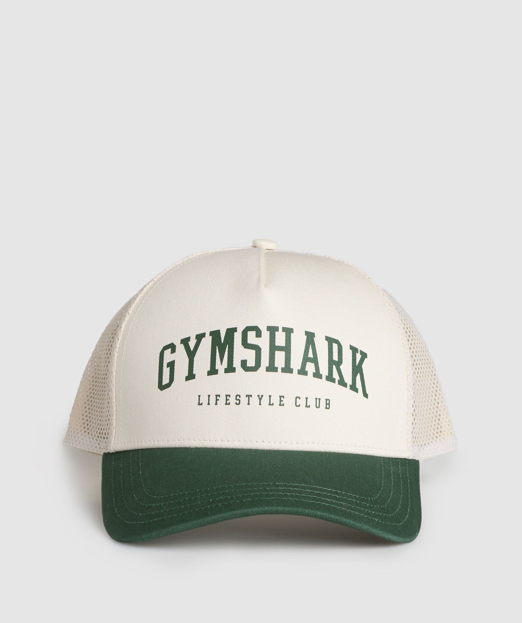 Gymshark Collegiate Trucker - Oat White/Classic Green