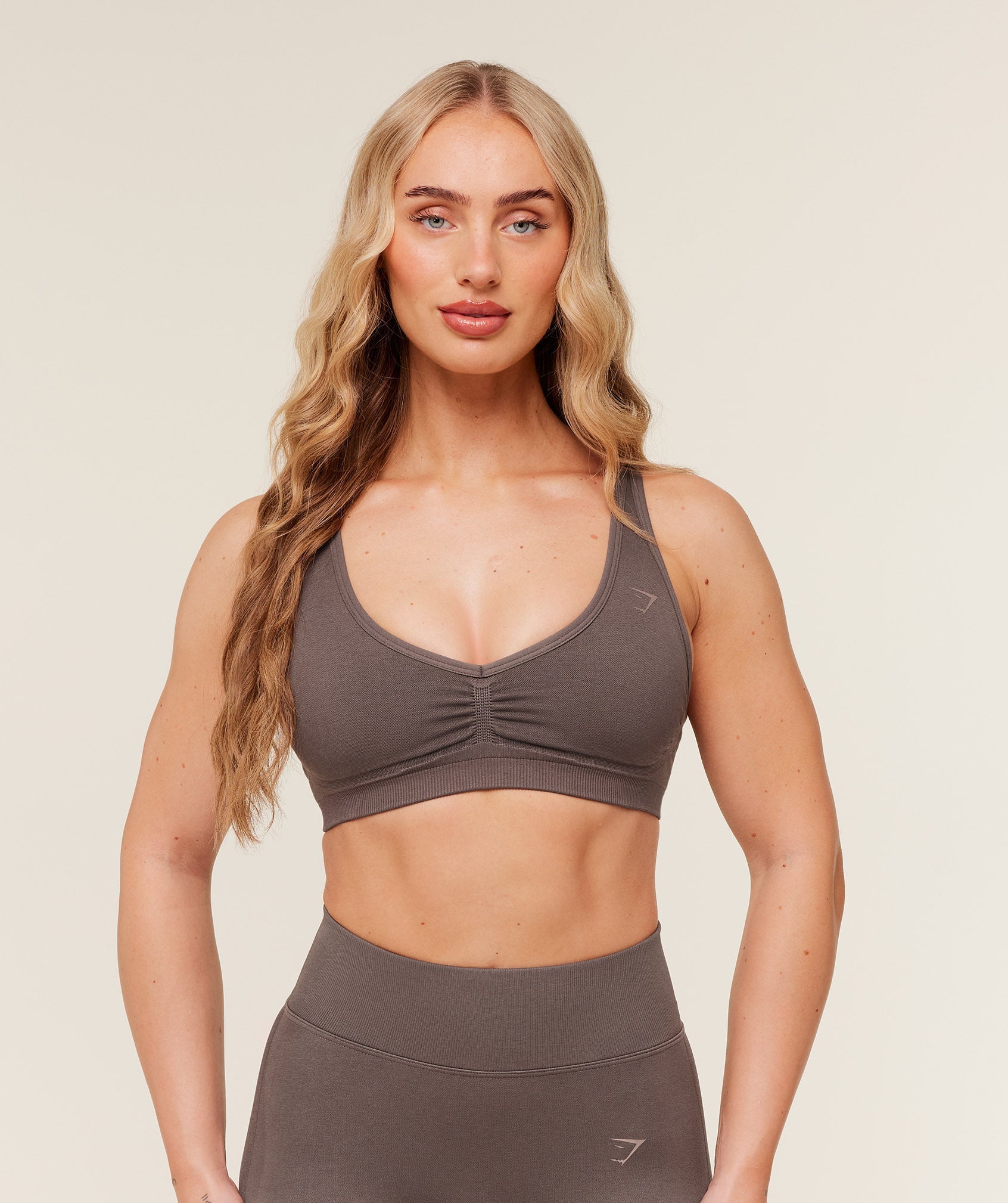 Gymshark Lift Seamless Sports Bra - Cool Brown