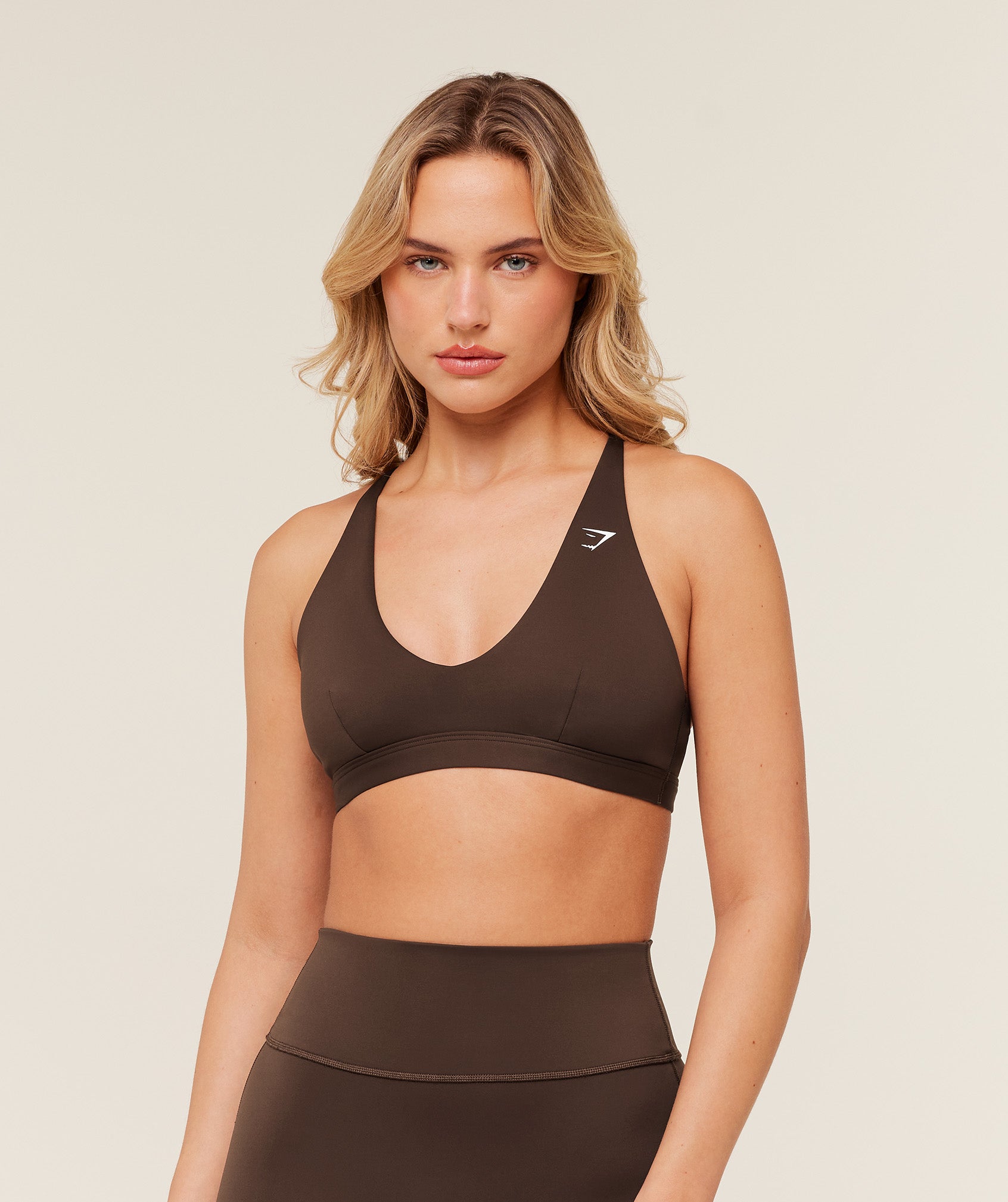 Gymshark Flow Light Support Sports Bra - Archive Brown