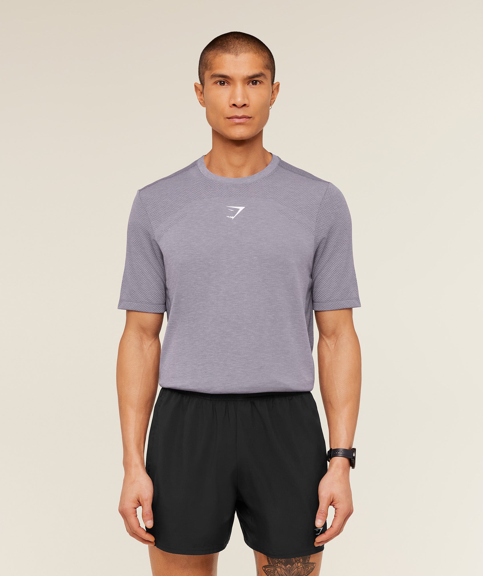 Gymshark Lightweight Seamless T-Shirt - GS Fog Purple/ Marl