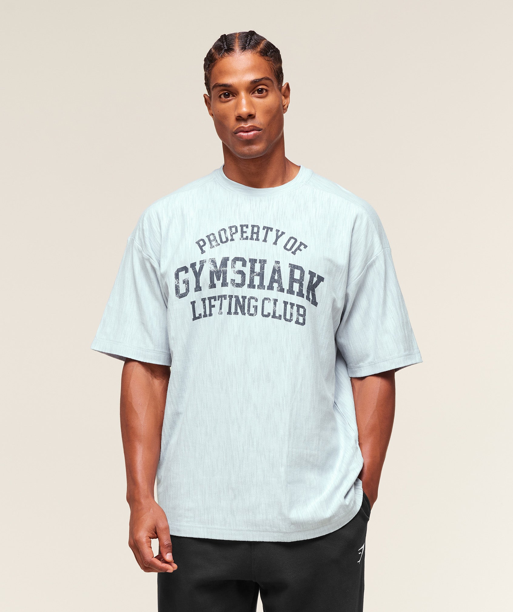 Gymshark Lightweight Slub Textured T-Shirt - Smoke Blue