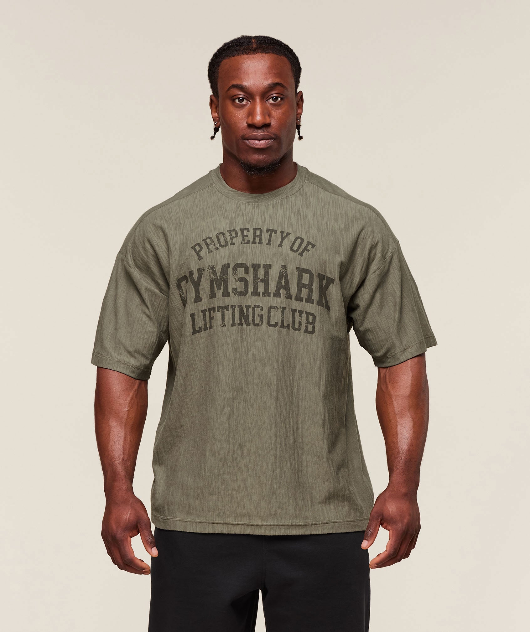Gymshark Lightweight Slub Textured T-Shirt - Utility Green