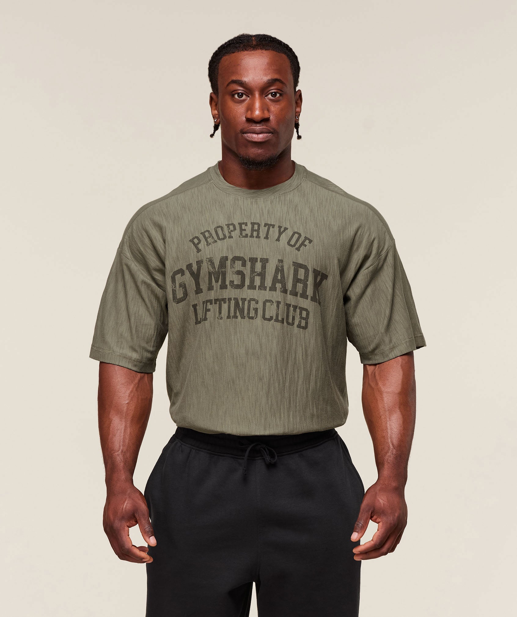 Gymshark Lightweight Slub Textured T-Shirt - Utility Green