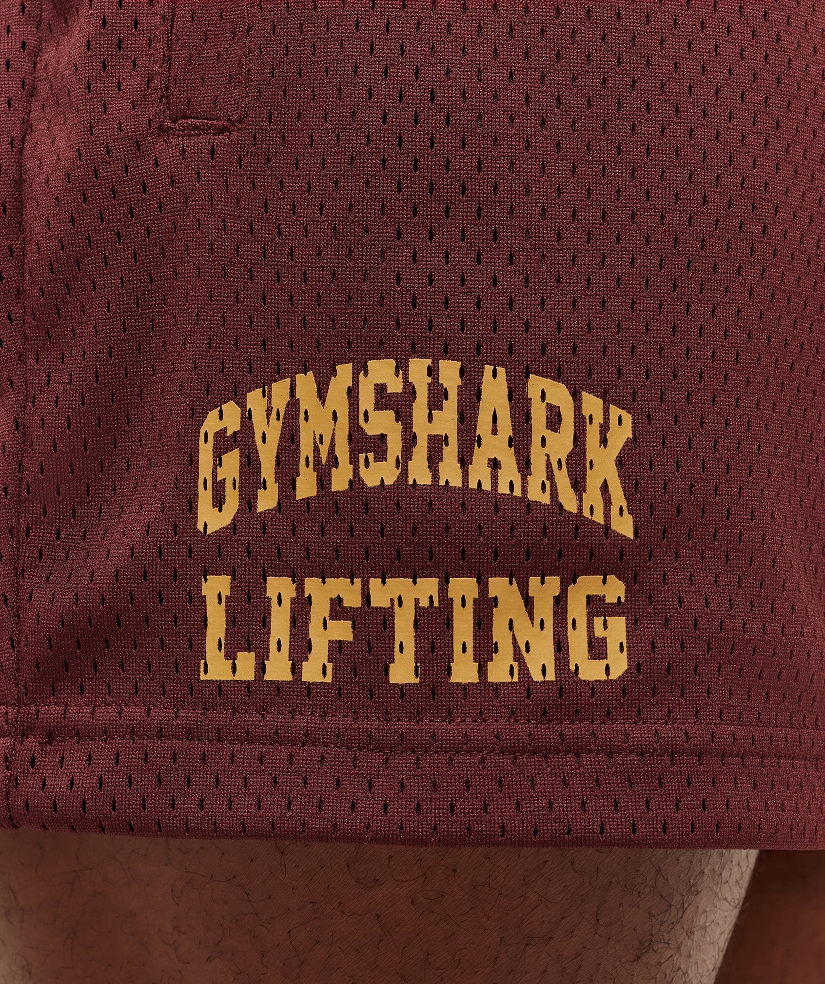 Gymshark Lifting Mesh 5" Shorts - Rich Maroon
