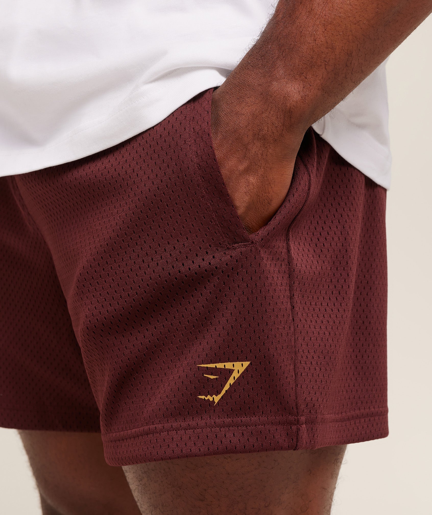 Gymshark Lifting Mesh 5" Shorts - Rich Maroon