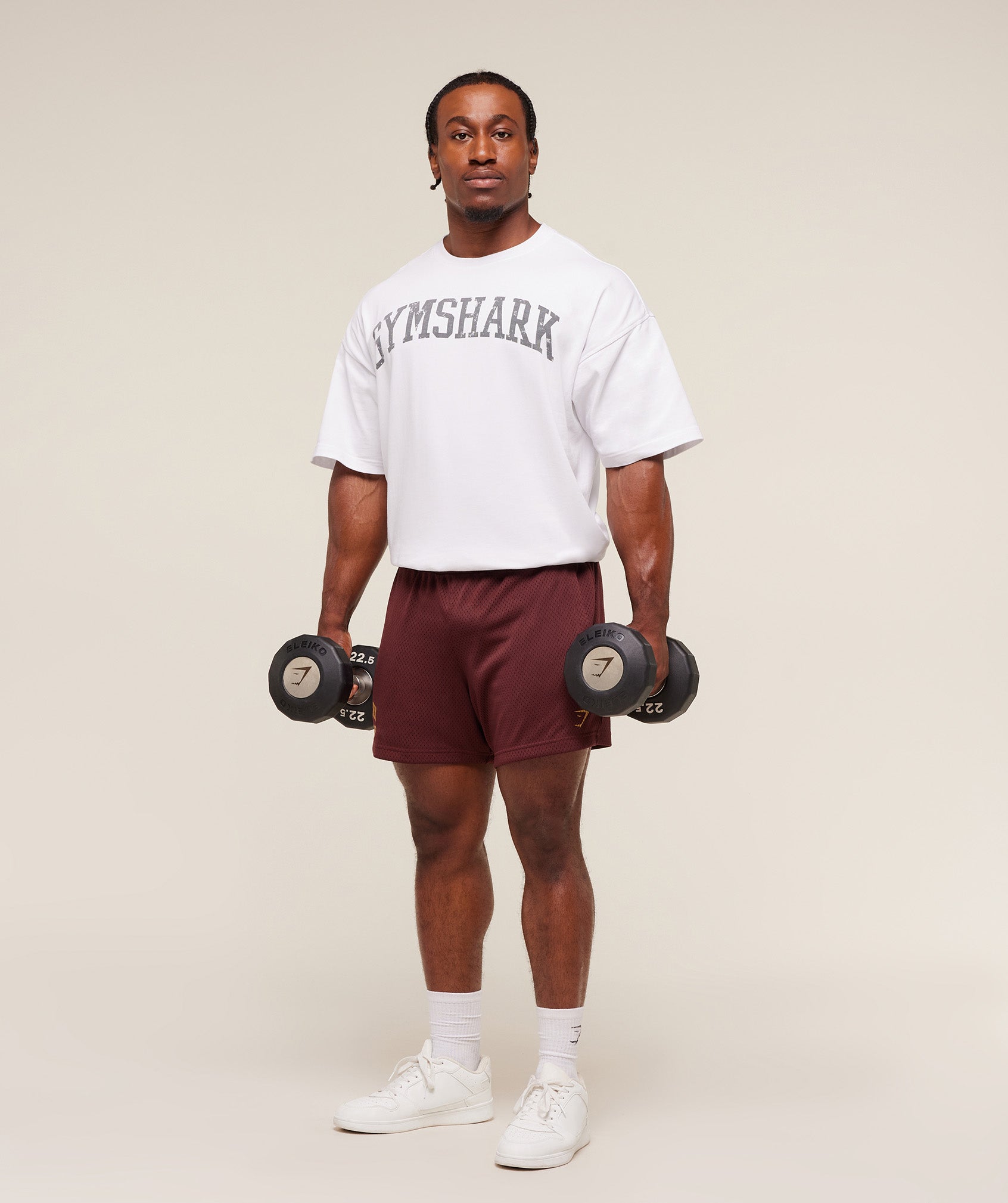 Gymshark Lifting Mesh 5" Shorts - Rich Maroon