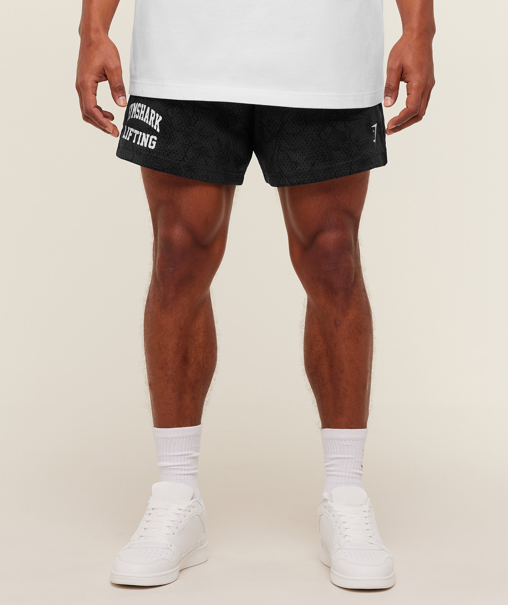 Gymshark Lifting Mesh 5" Shorts - Black/Onyx Grey
