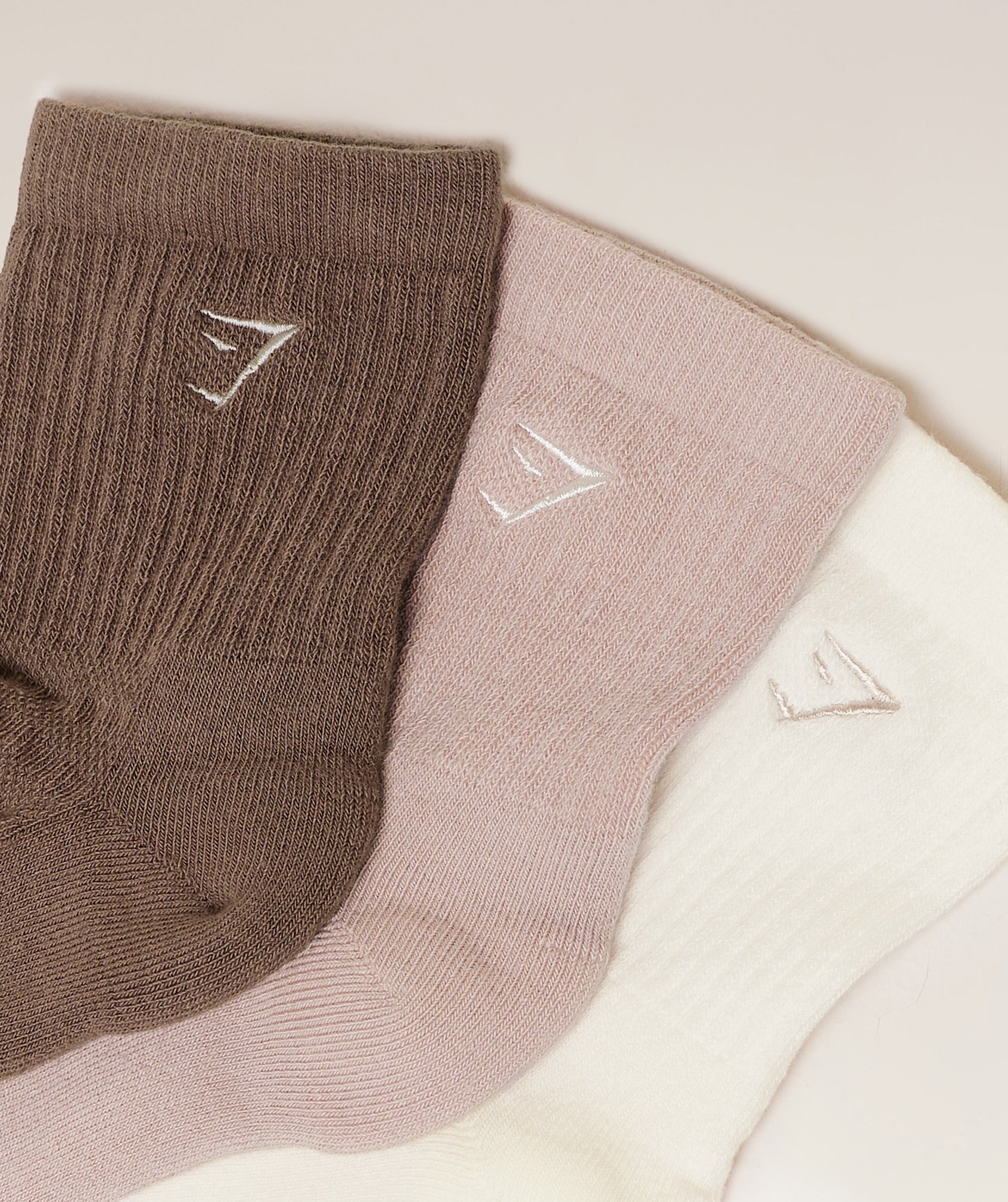 Gymshark Lattes and Lunges Multi Graphic Midi 3pk - Soft White/Muted Pink/Soft Brown