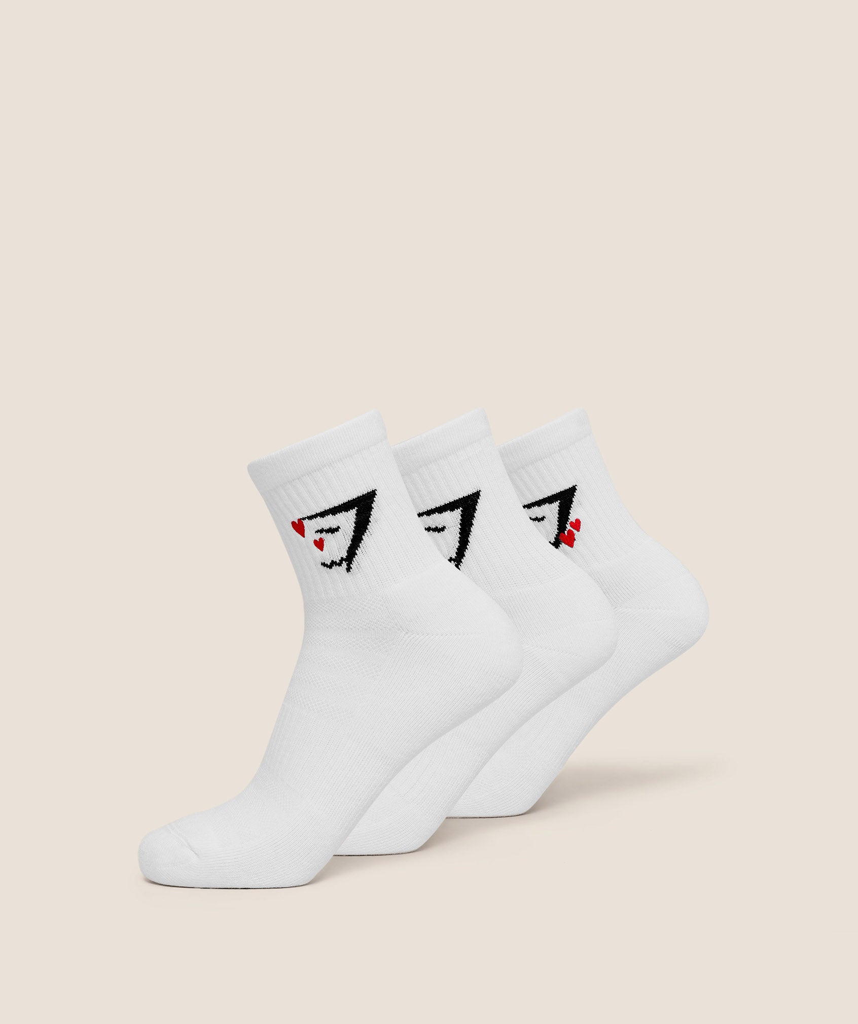 Gymshark Sharkhead Hearts Graphic Midi 3pk - White