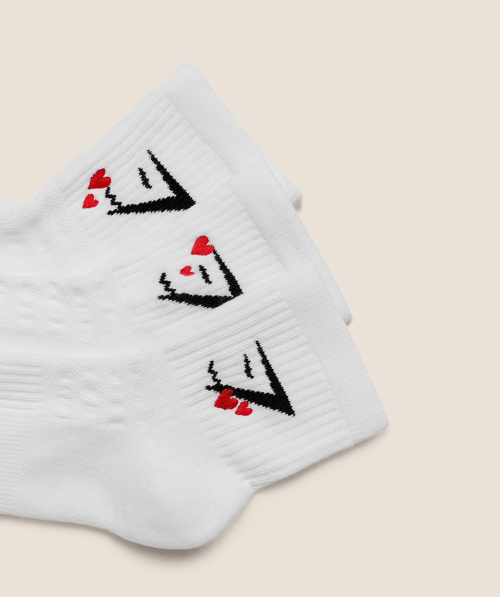 Gymshark Sharkhead Hearts Graphic Midi 3pk - White