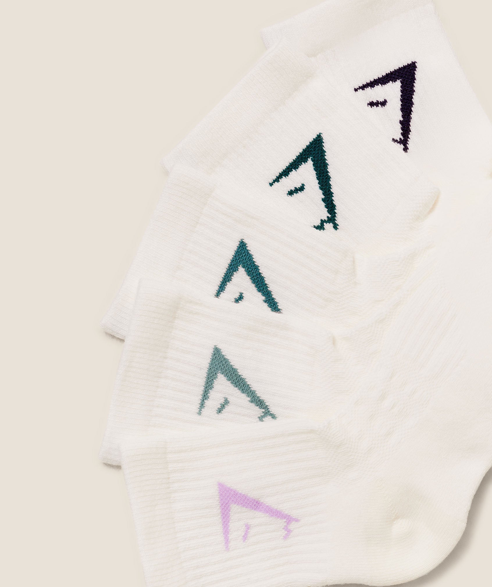 Gymshark Midi Socks 5pk - Midnight Purple/Warm Lilac/Weighted Teal/Vintage Teal/Muted Teal