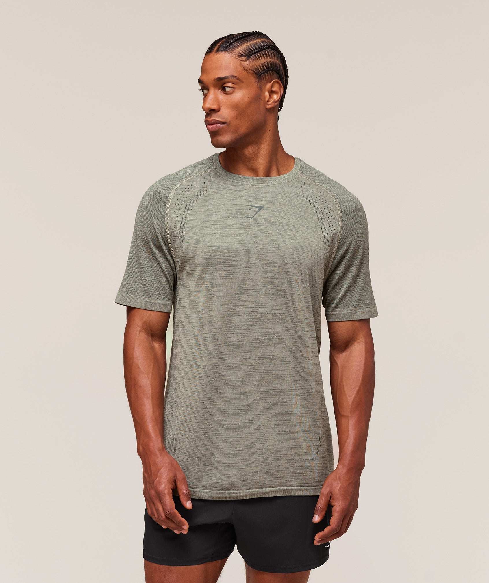 Gymshark Versatile Seamless T-Shirt - Chalk Green/Slate Teal