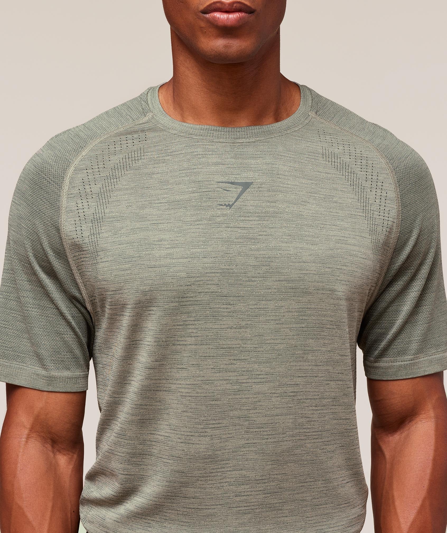 Gymshark Versatile Seamless T-Shirt - Chalk Green/Slate Teal