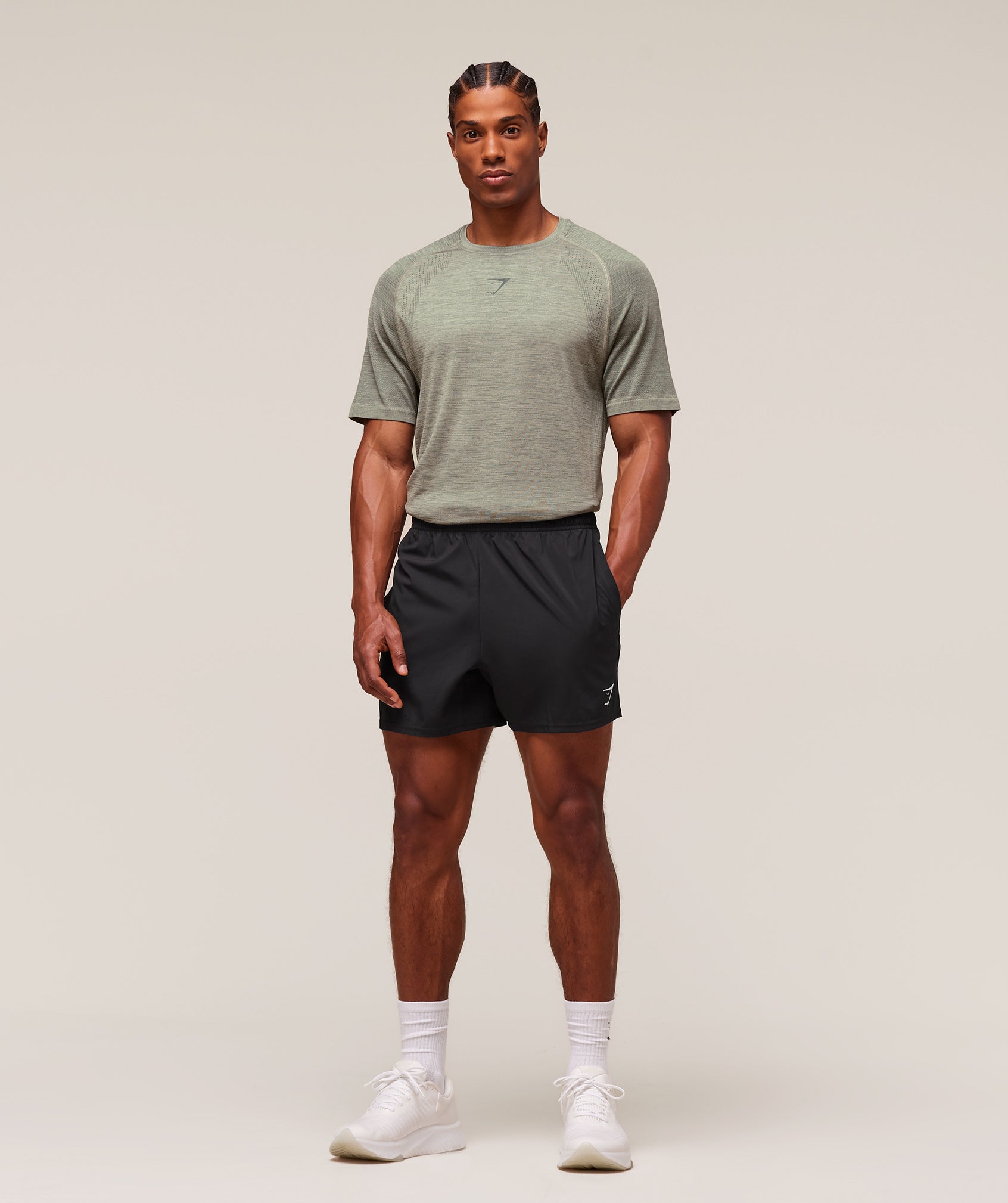 Gymshark Versatile Seamless T-Shirt - Chalk Green/Slate Teal
