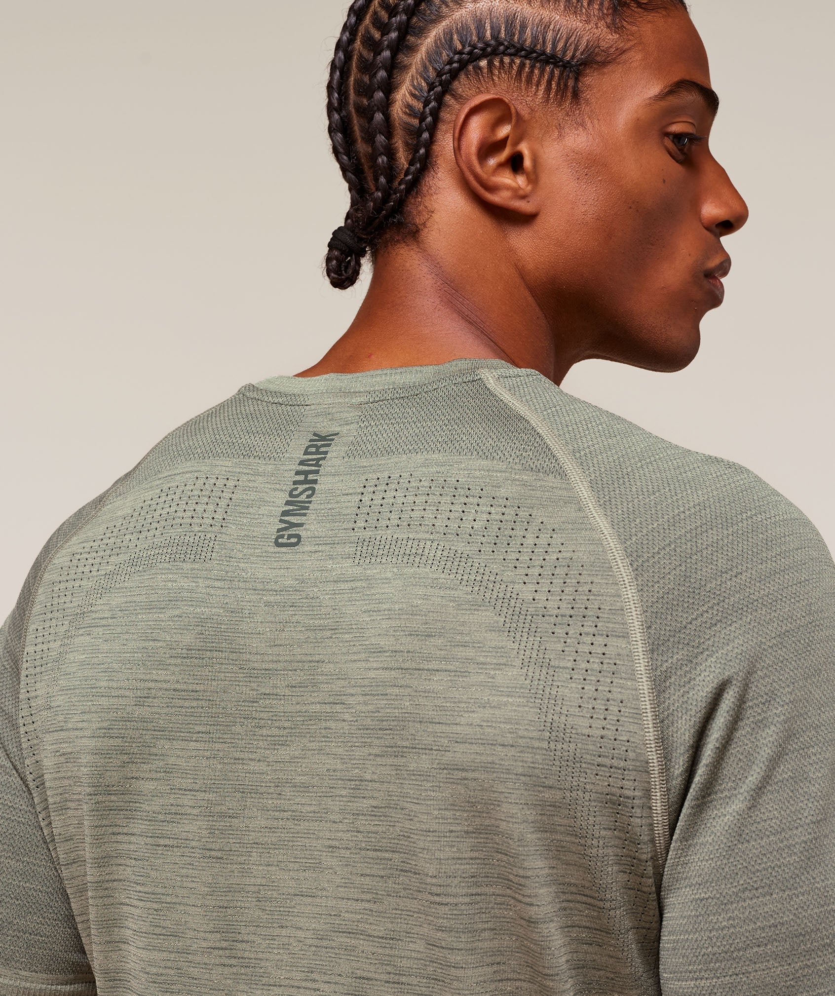 Gymshark Versatile Seamless T-Shirt - Chalk Green/Slate Teal