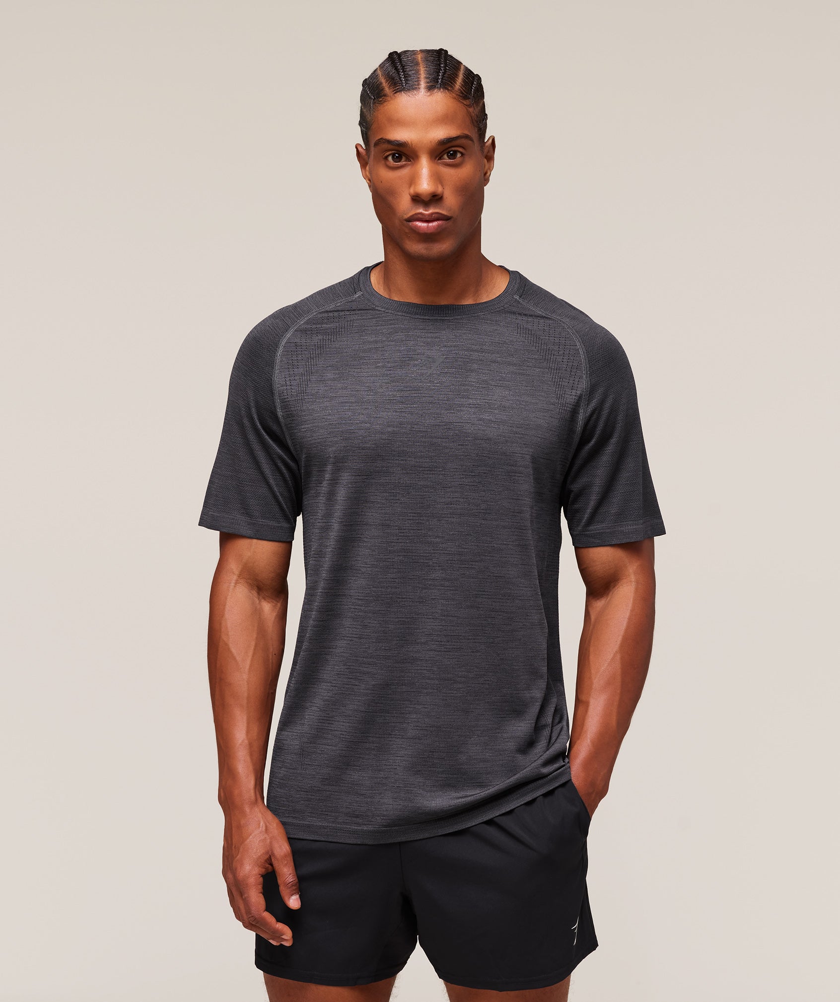 Gymshark Versatile Seamless T-Shirt - Dark Grey/Black