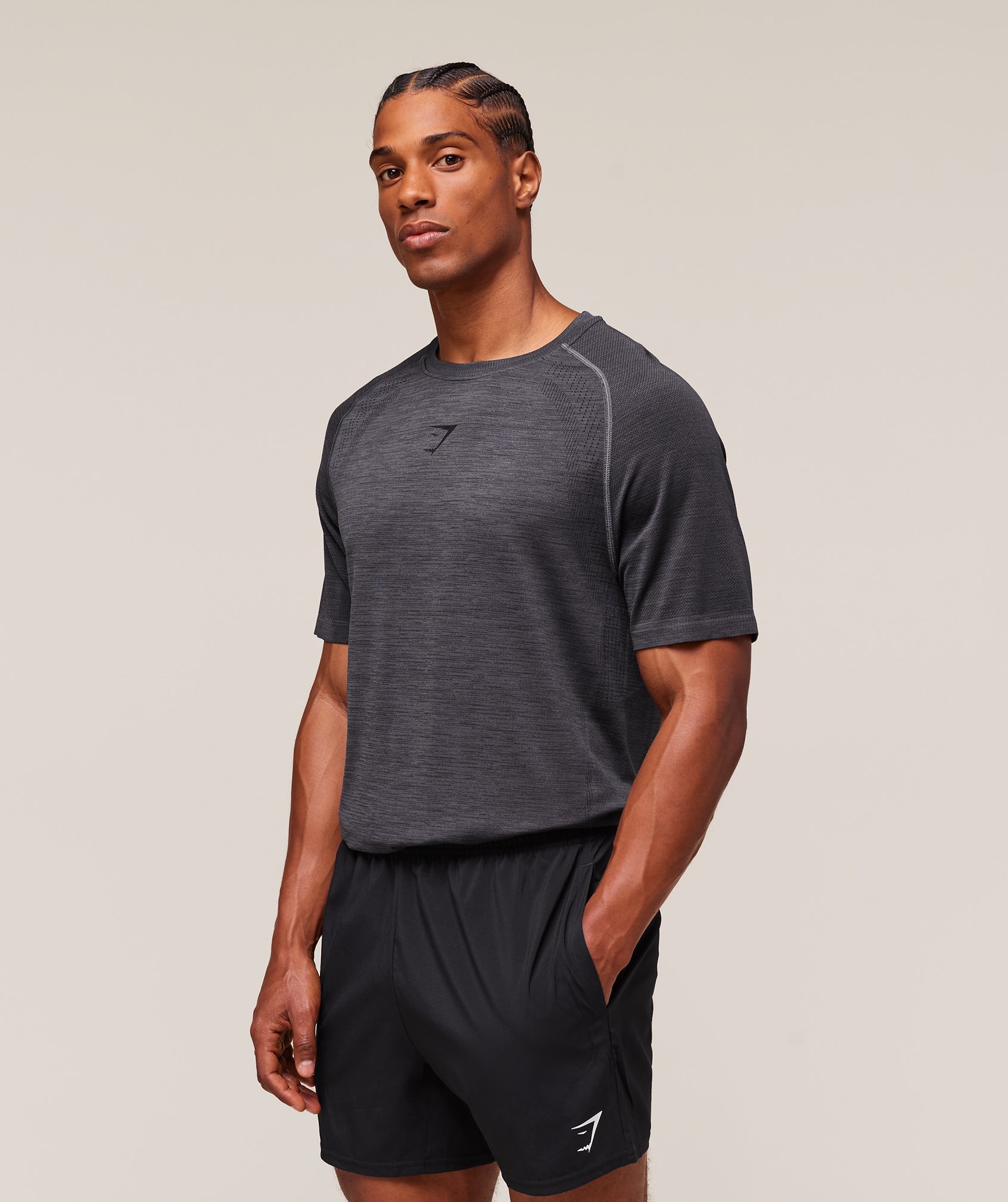 Gymshark Versatile Seamless T-Shirt - Dark Grey/Black
