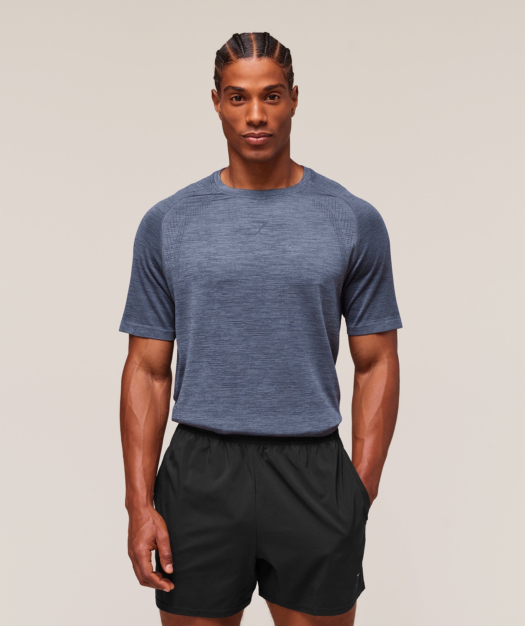 Gymshark Versatile Seamless T-Shirt - Iron Blue/Navy