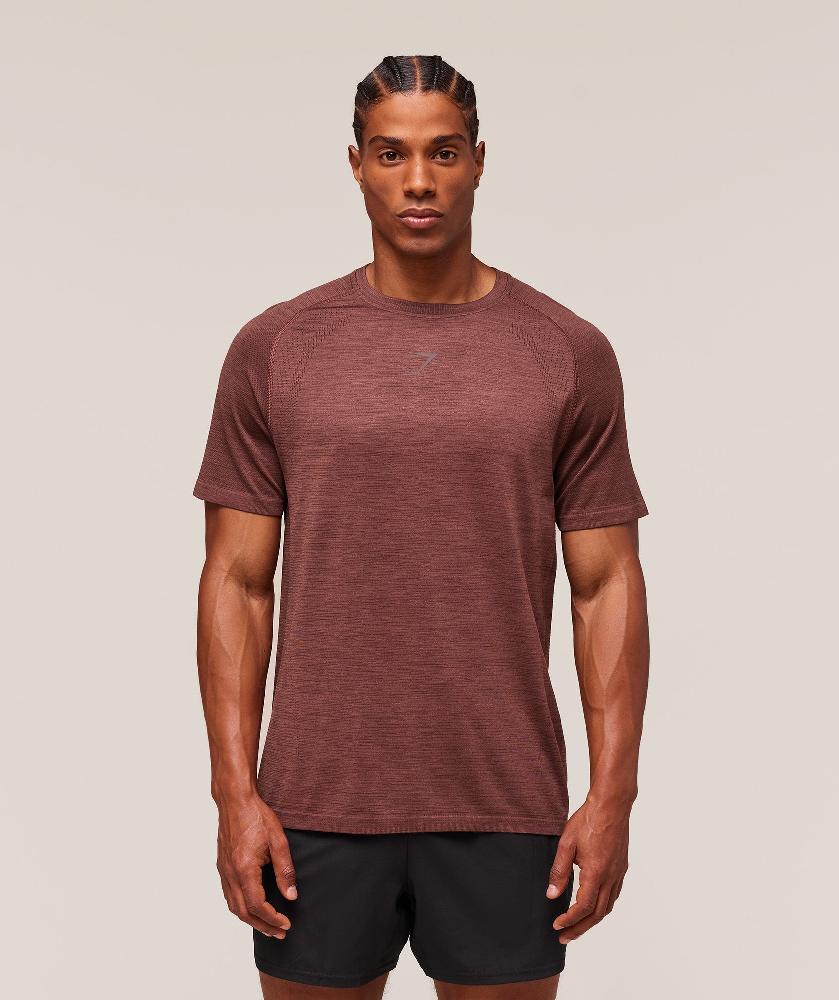 Gymshark Versatile Seamless T-Shirt - Rust Brown/Depth Brown