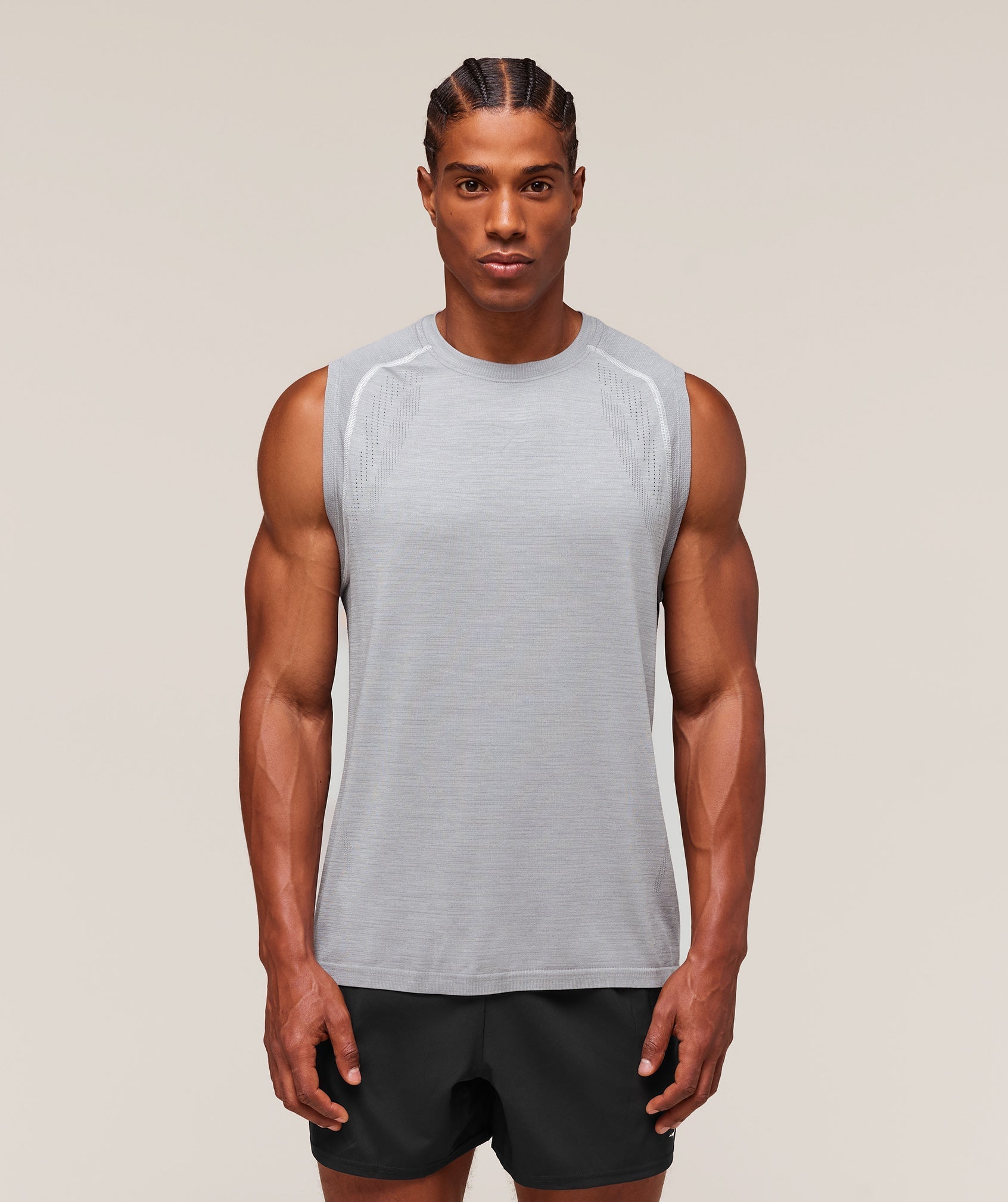 Gymshark Versatile Seamless Tank - Light Grey/Smokey Grey