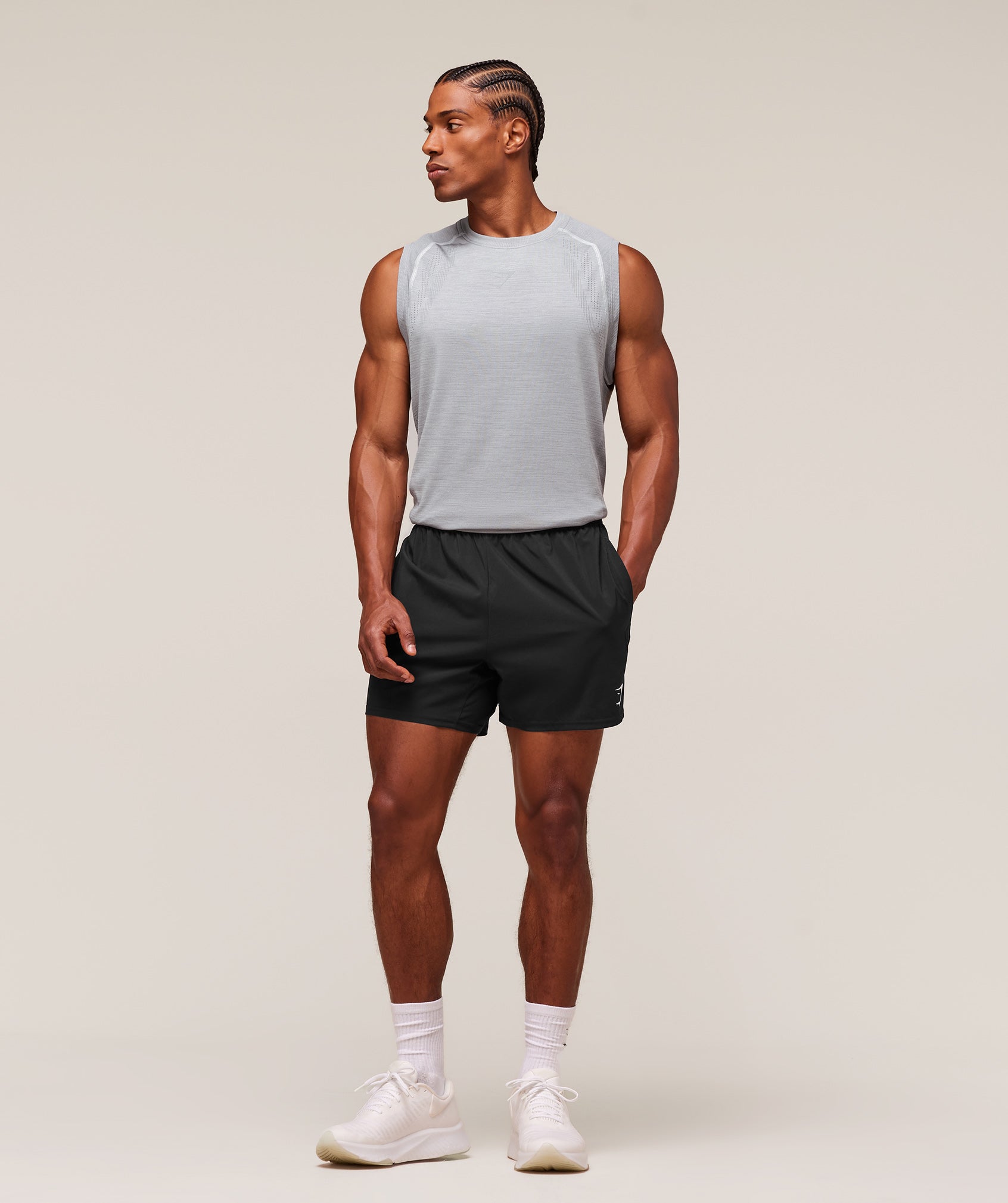 Gymshark Versatile Seamless Tank - Light Grey/Smokey Grey