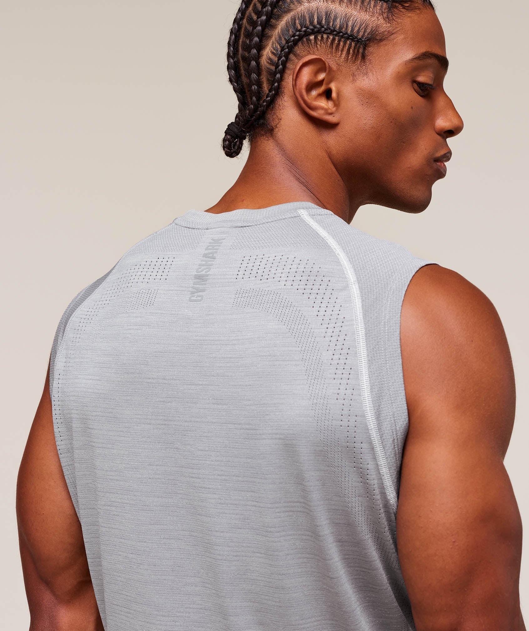 Gymshark Versatile Seamless Tank - Light Grey/Smokey Grey