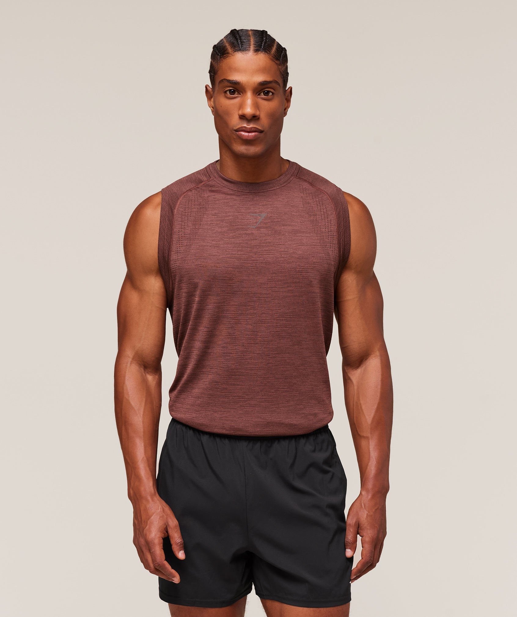 Gymshark Versatile Seamless Tank - Rust Brown/Depth Brown