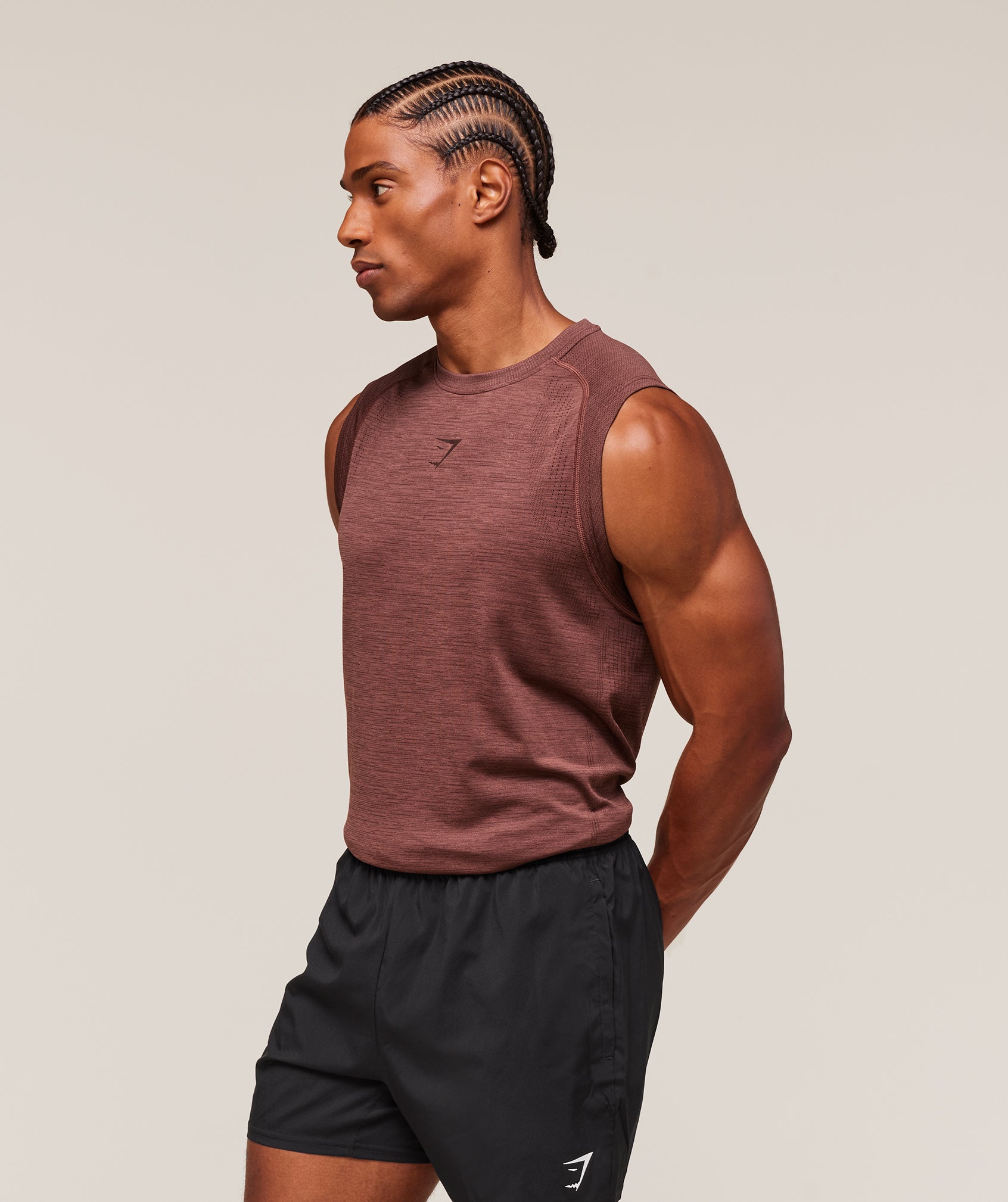 Gymshark Versatile Seamless Tank - Rust Brown/Depth Brown