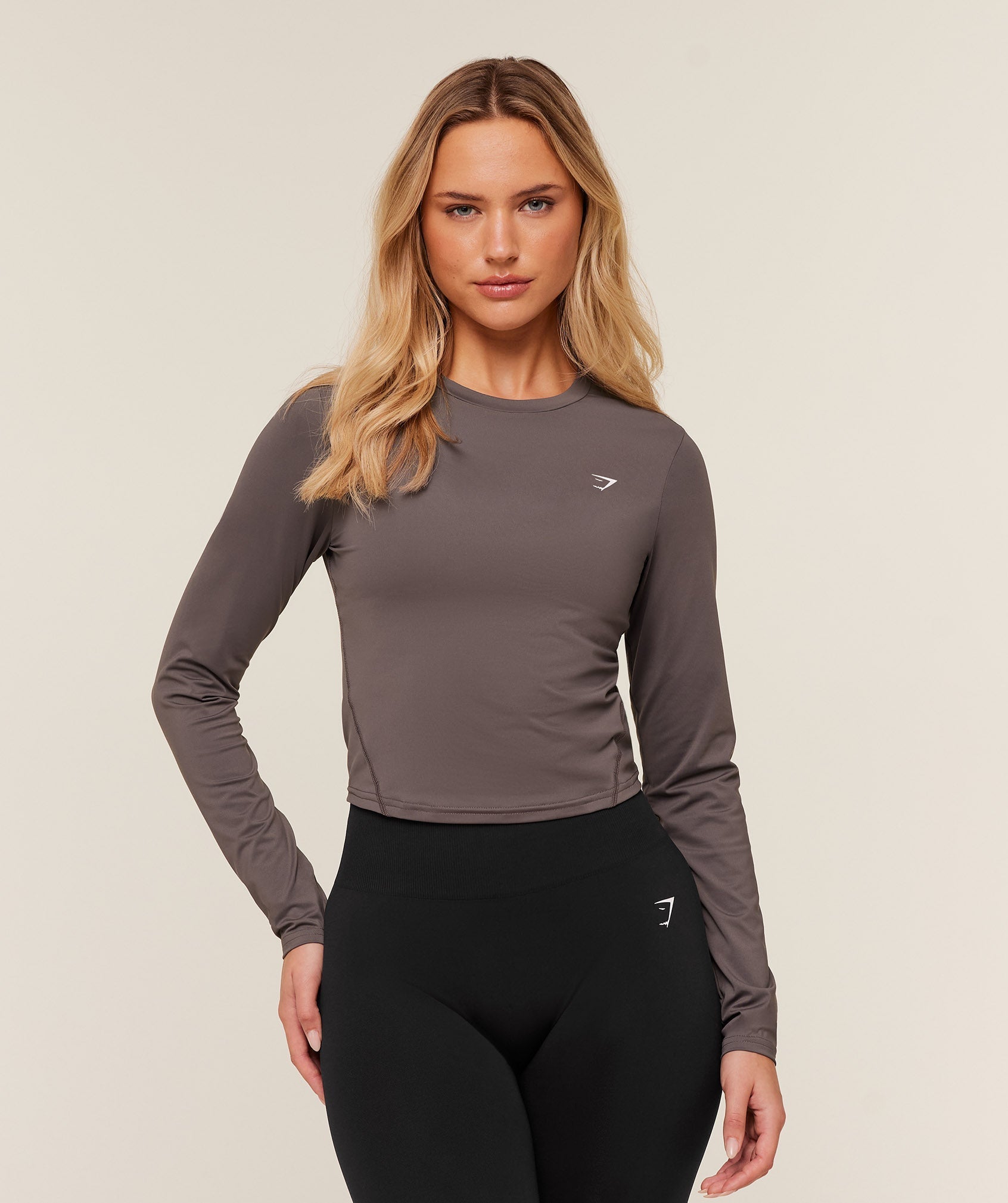 Gymshark Training Midi Long Sleeve Top - Cool Brown