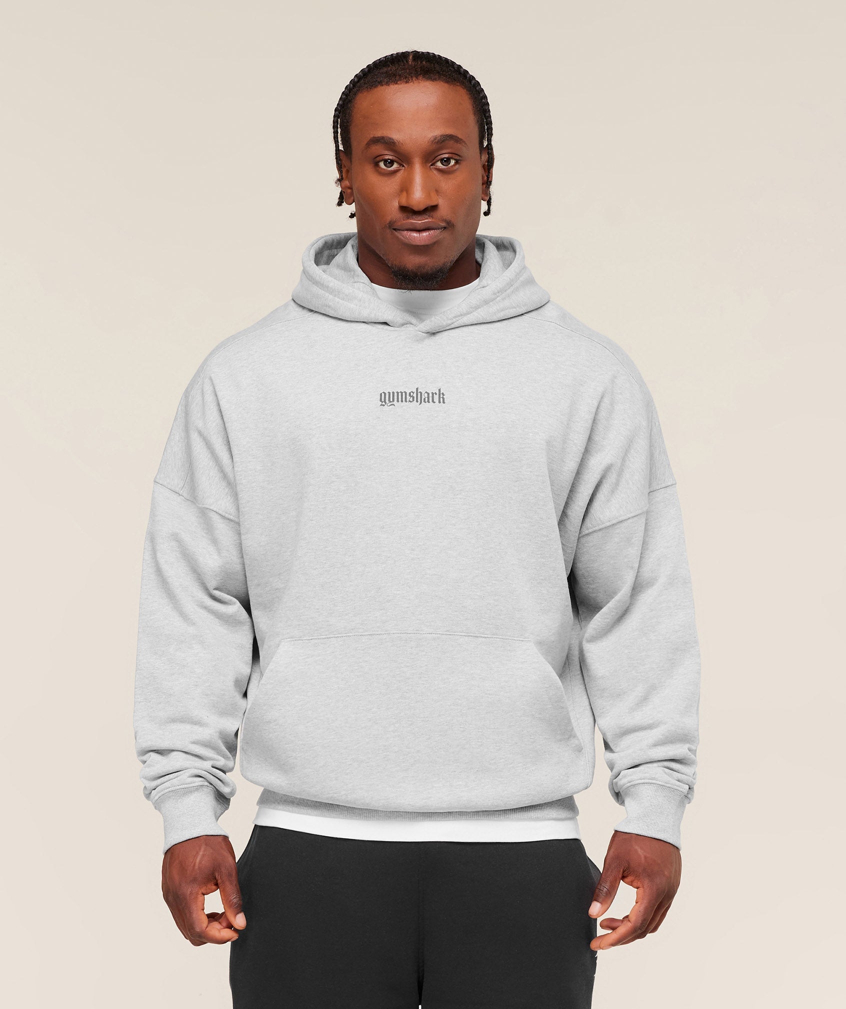 Gymshark Olde English Hoodie - Soft Grey Marl