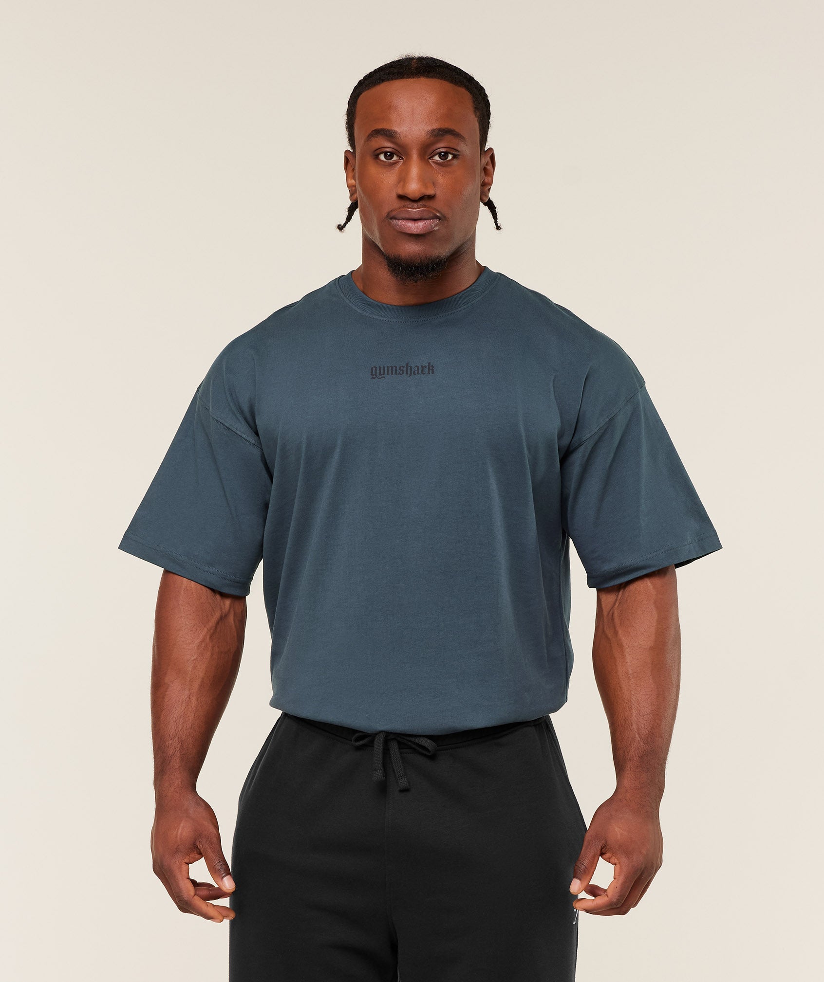 Gymshark Olde English T-Shirt - GS Stealth Blue