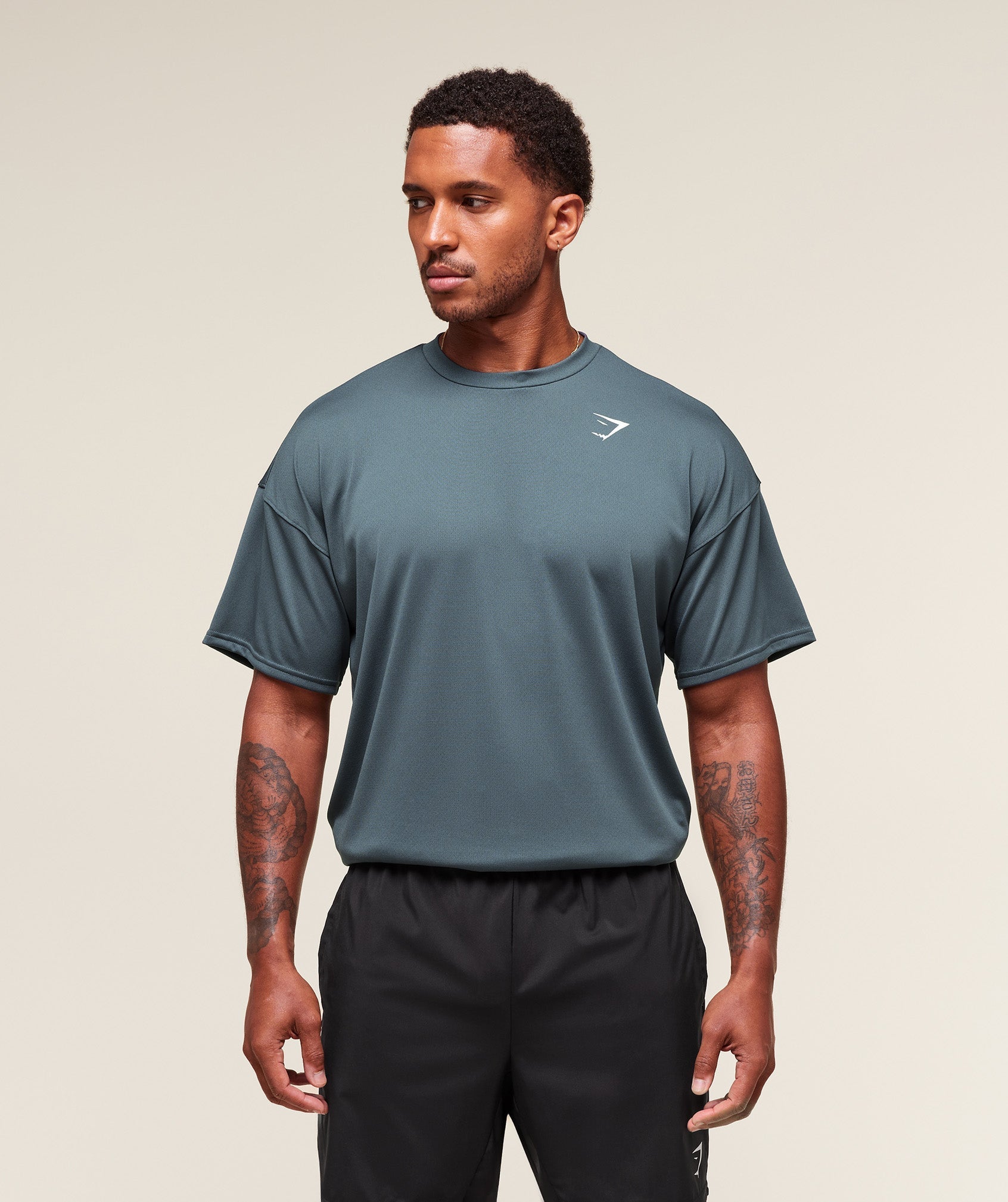 Gymshark Oversized Performance T-Shirt - Titanium Blue