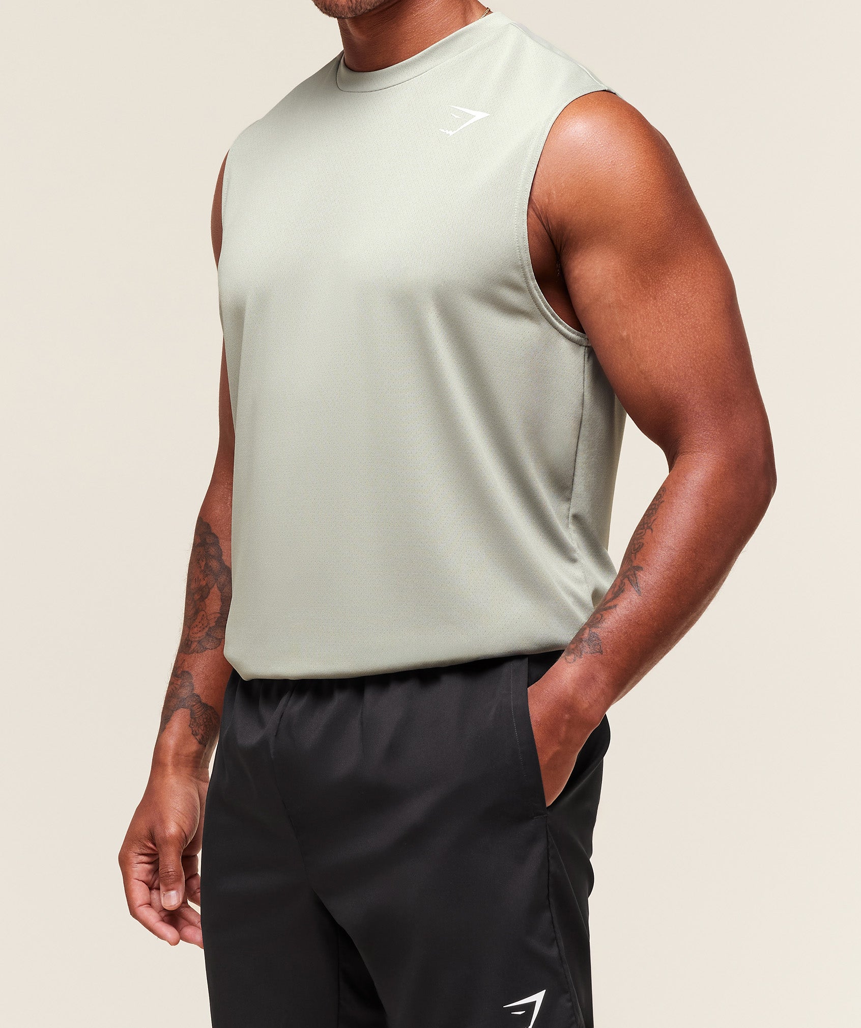 Gymshark Arrival Oversized Tank - Stone Grey