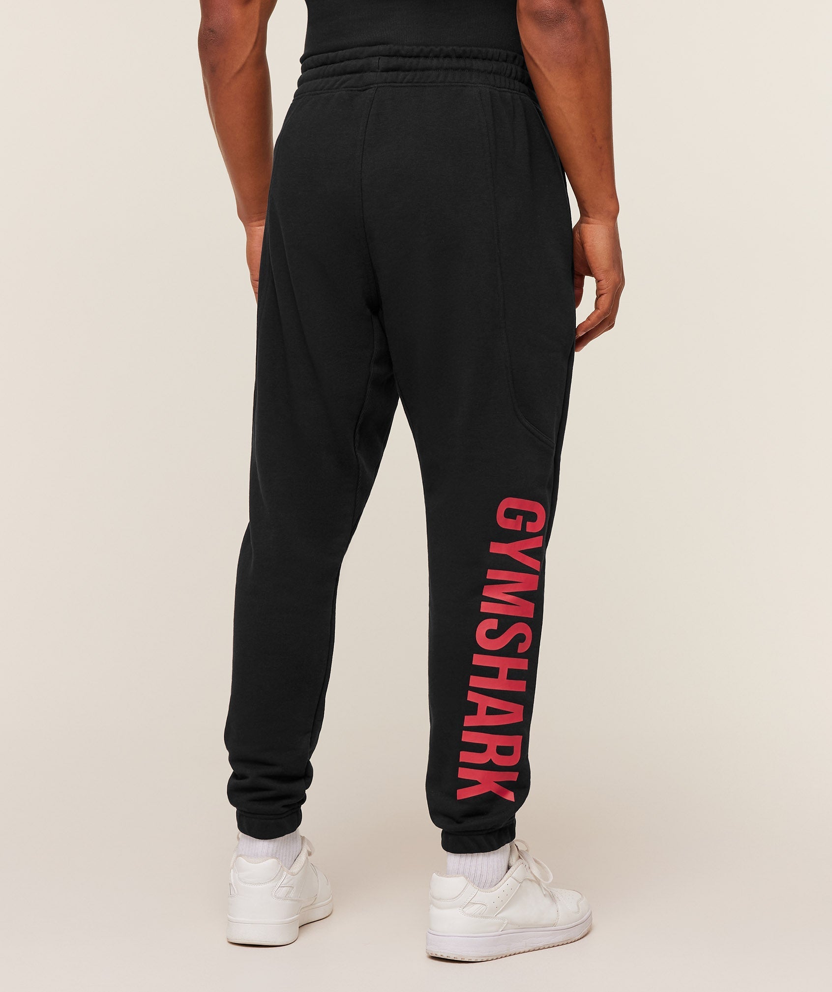 Gymshark Power Wordmark Joggers - Black/Conditioning Red