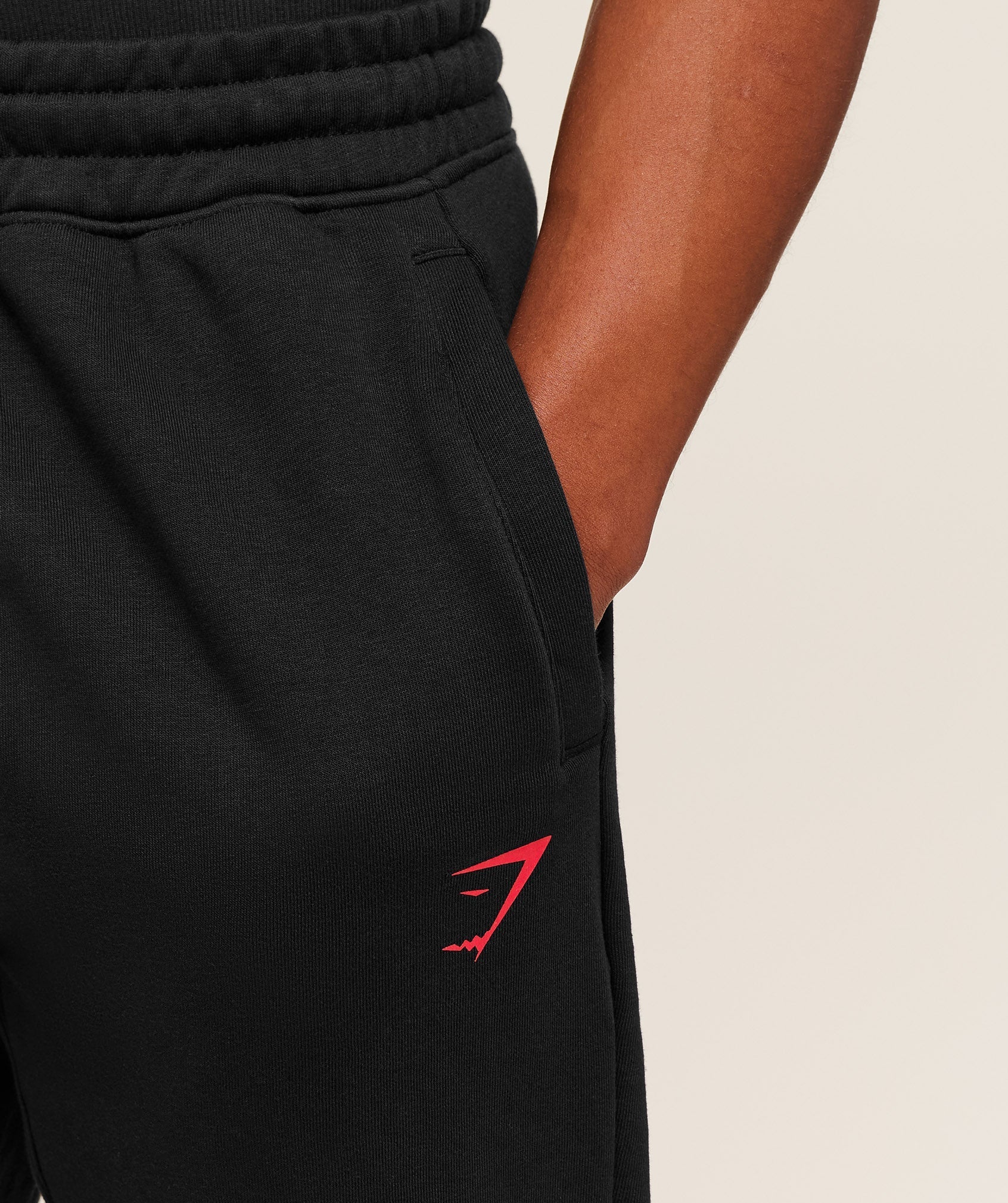 Gymshark Power Wordmark Joggers - Black/Conditioning Red