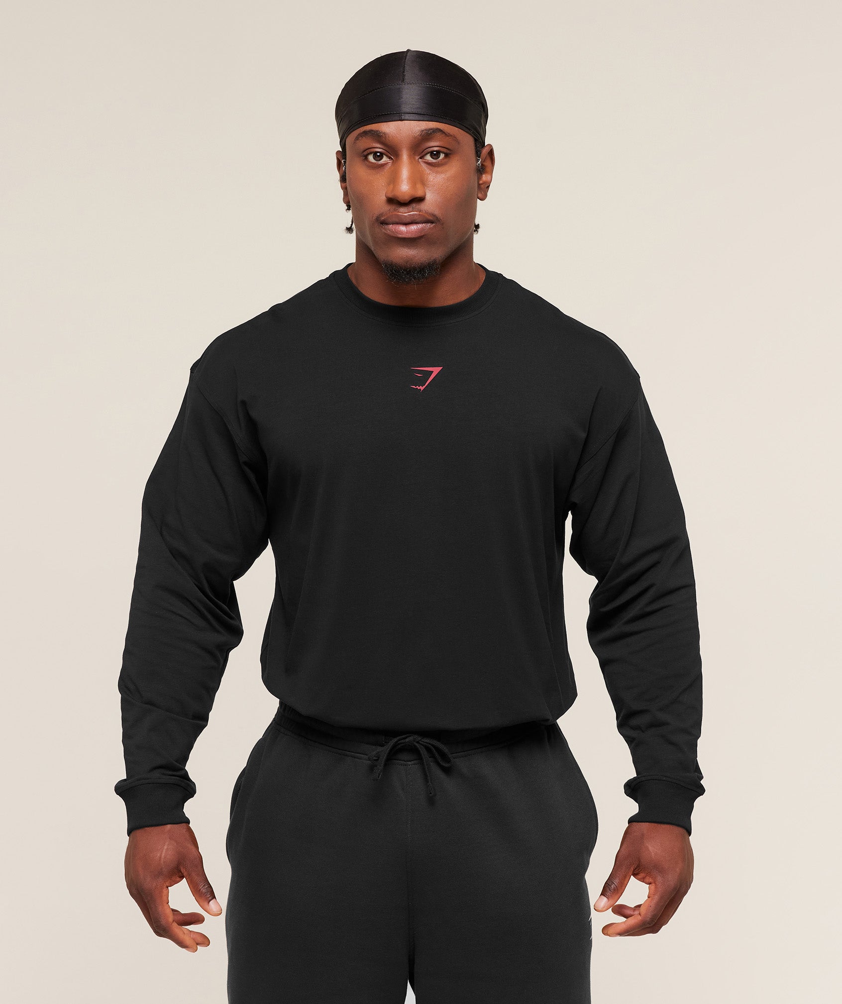 Gymshark Power Long Sleeve T-Shirt - Black/Conditioning Red